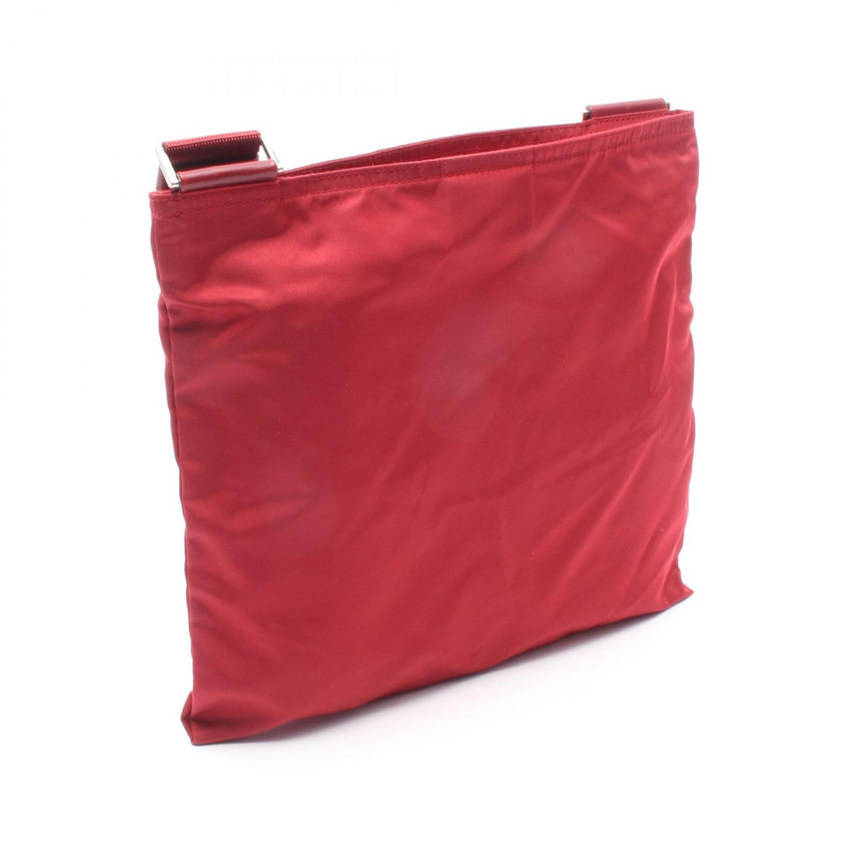 Prada Red Color Nylon Leather Handbag Shoulder Bag (Pre-Owned)