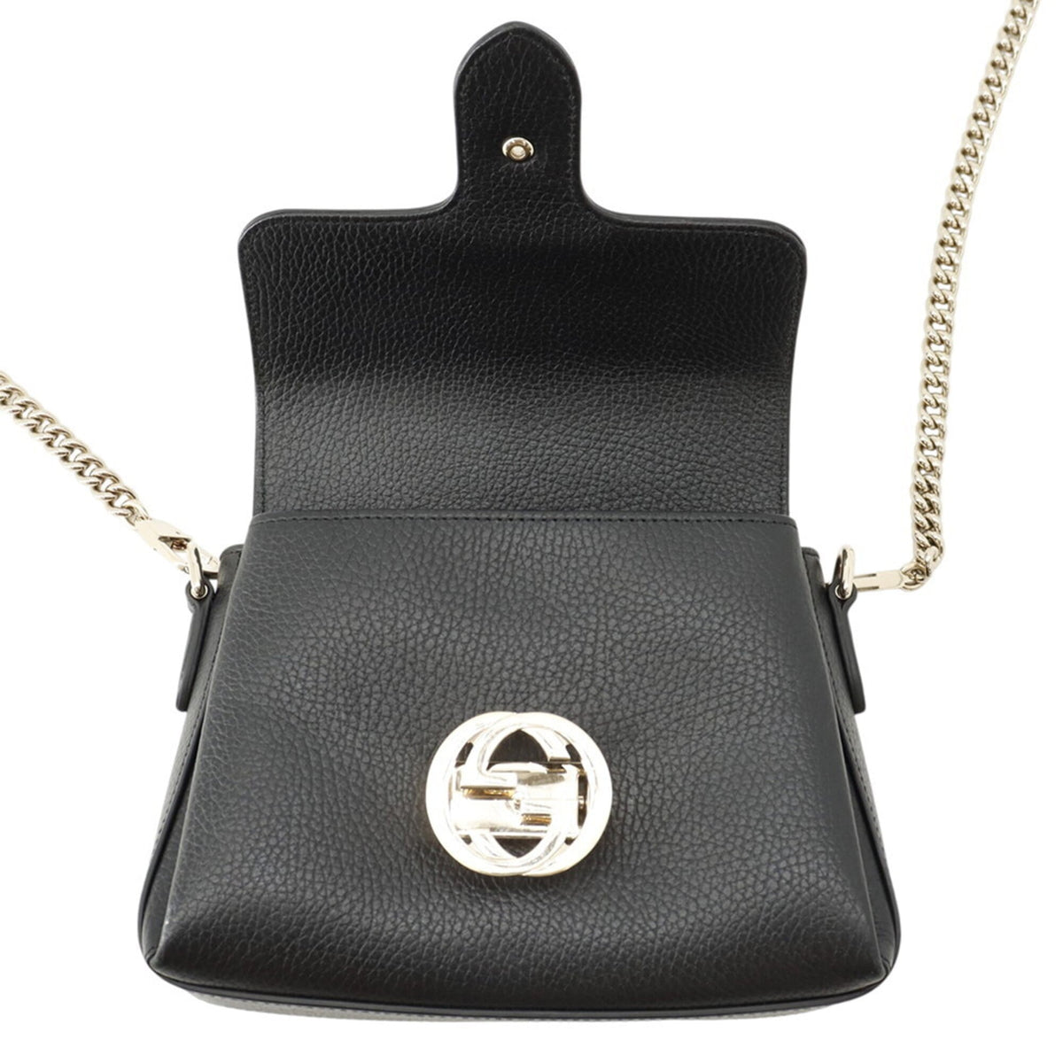 Gucci Black Leather Handbag Shoulder Bag (Pre-Owned)