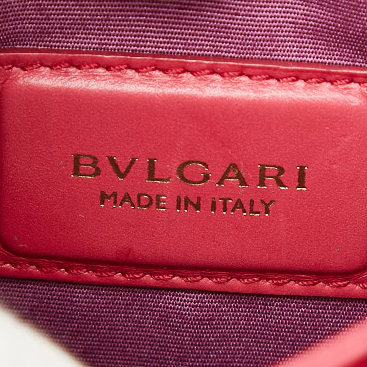 Bvlgari Pink Red Color Leather Shoulder Bag (Pre-Owned)
