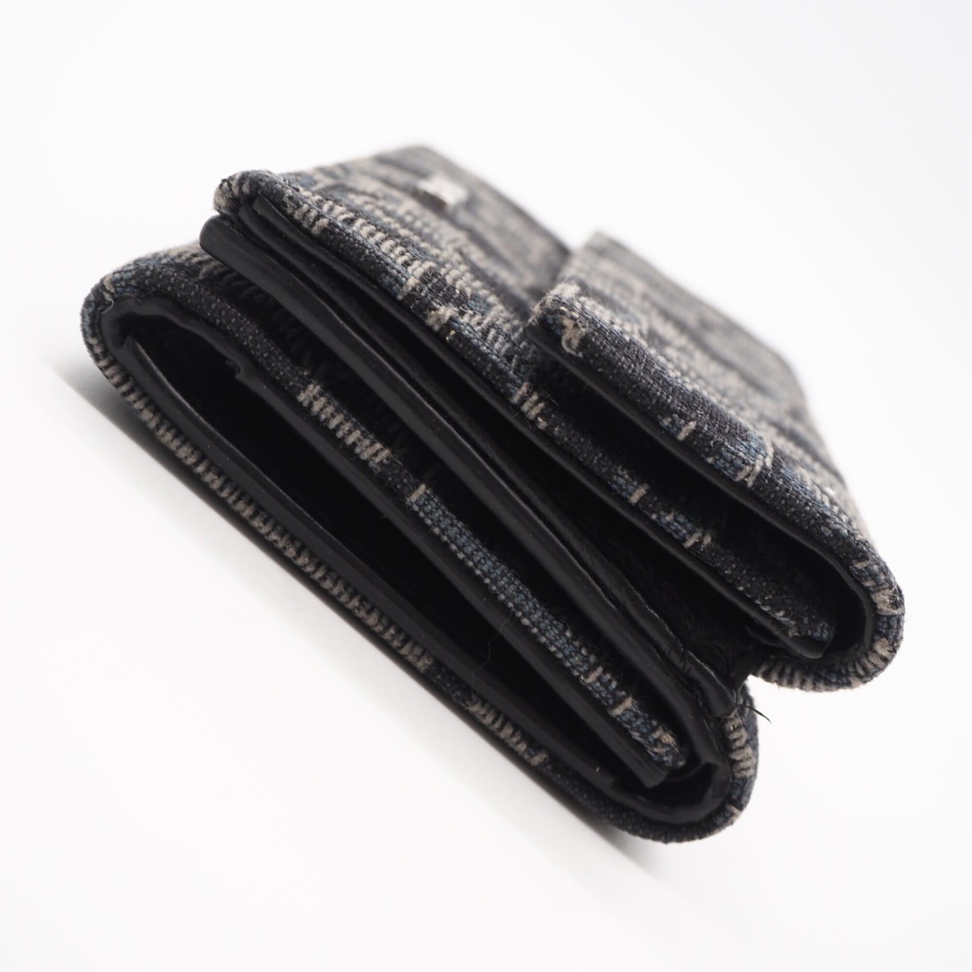 Christian Dior Black Multi-Color Coated Canvas Leather Wallet (Tri-Fold) (Pre-Owned)