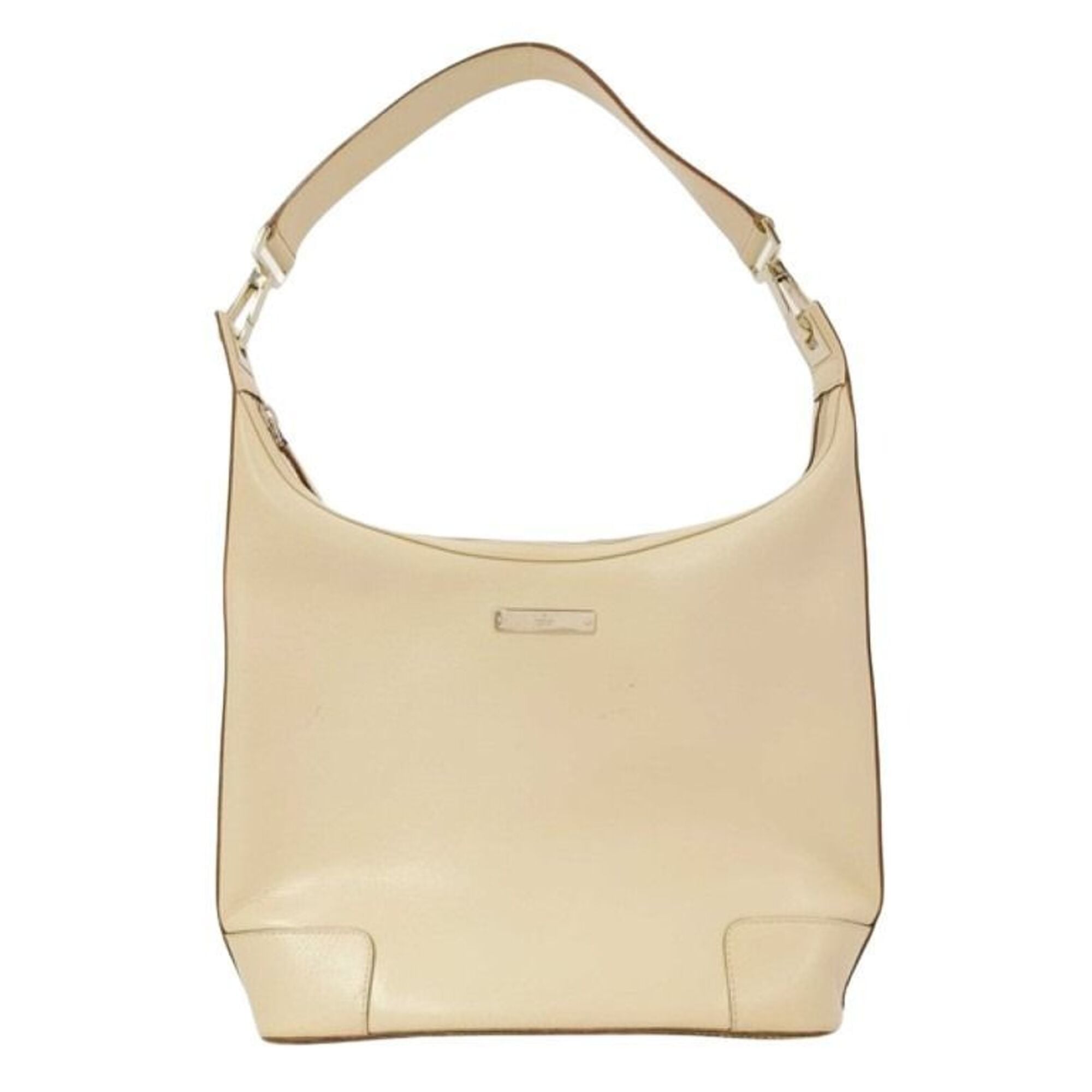 Gucci Beige Black Leather Shoulder Bag (Pre-Owned)