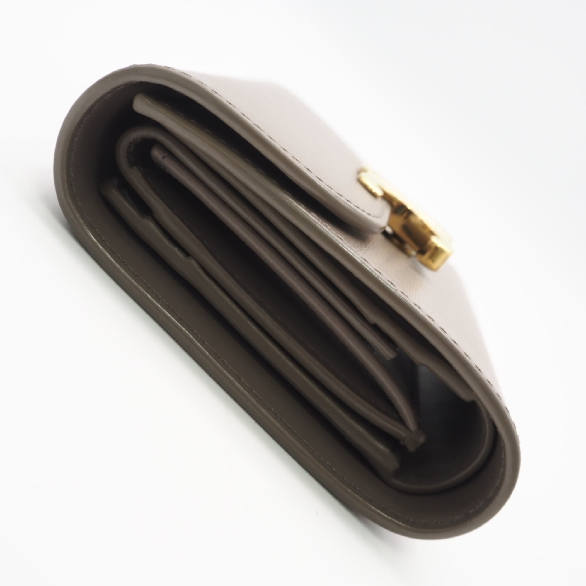 Celine Grayish Leather Wallet (Tri-Fold) (Pre-Owned)