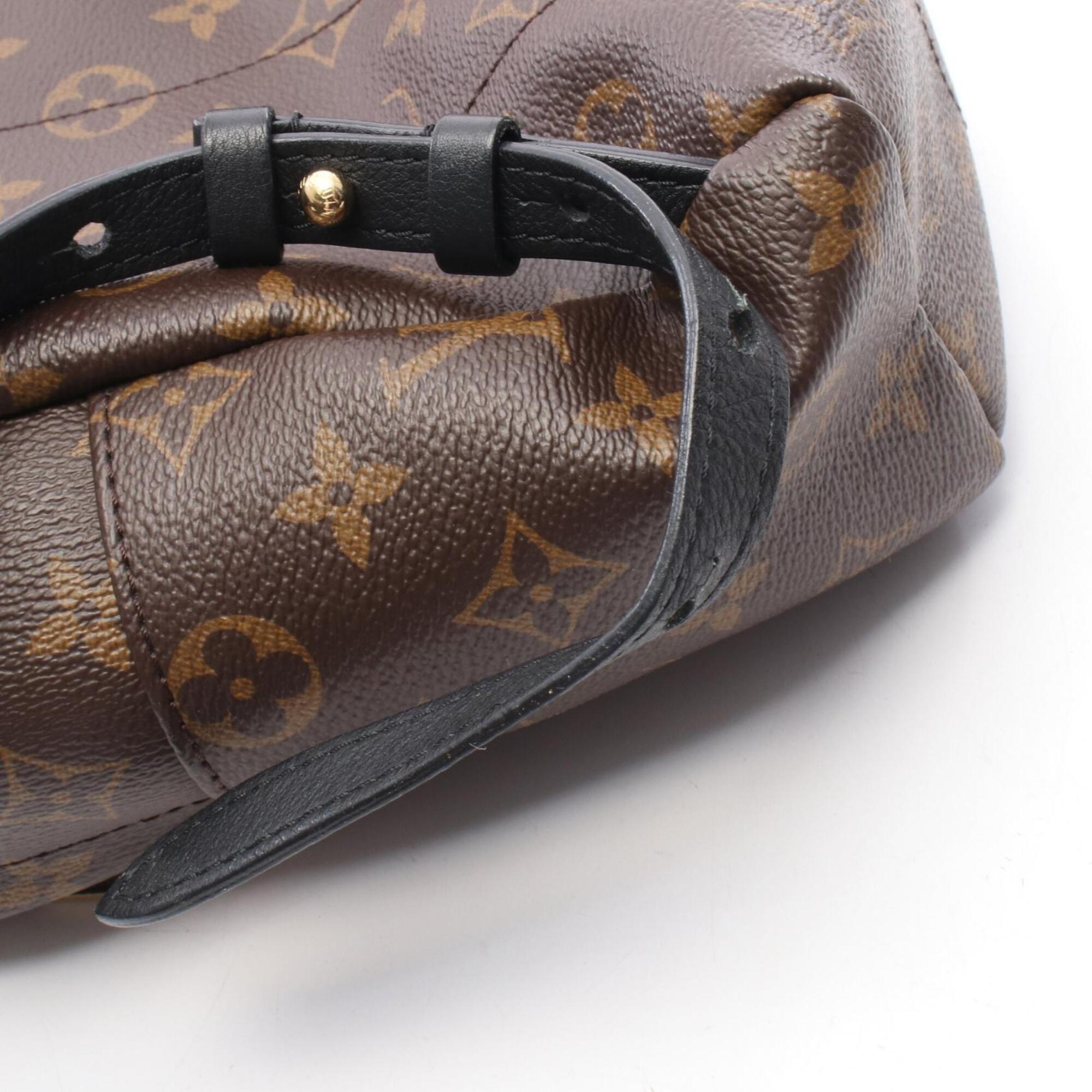 Louis Vuitton Black Brown Coated Canvas Leather Backpack Handbag (Pre-Owned)