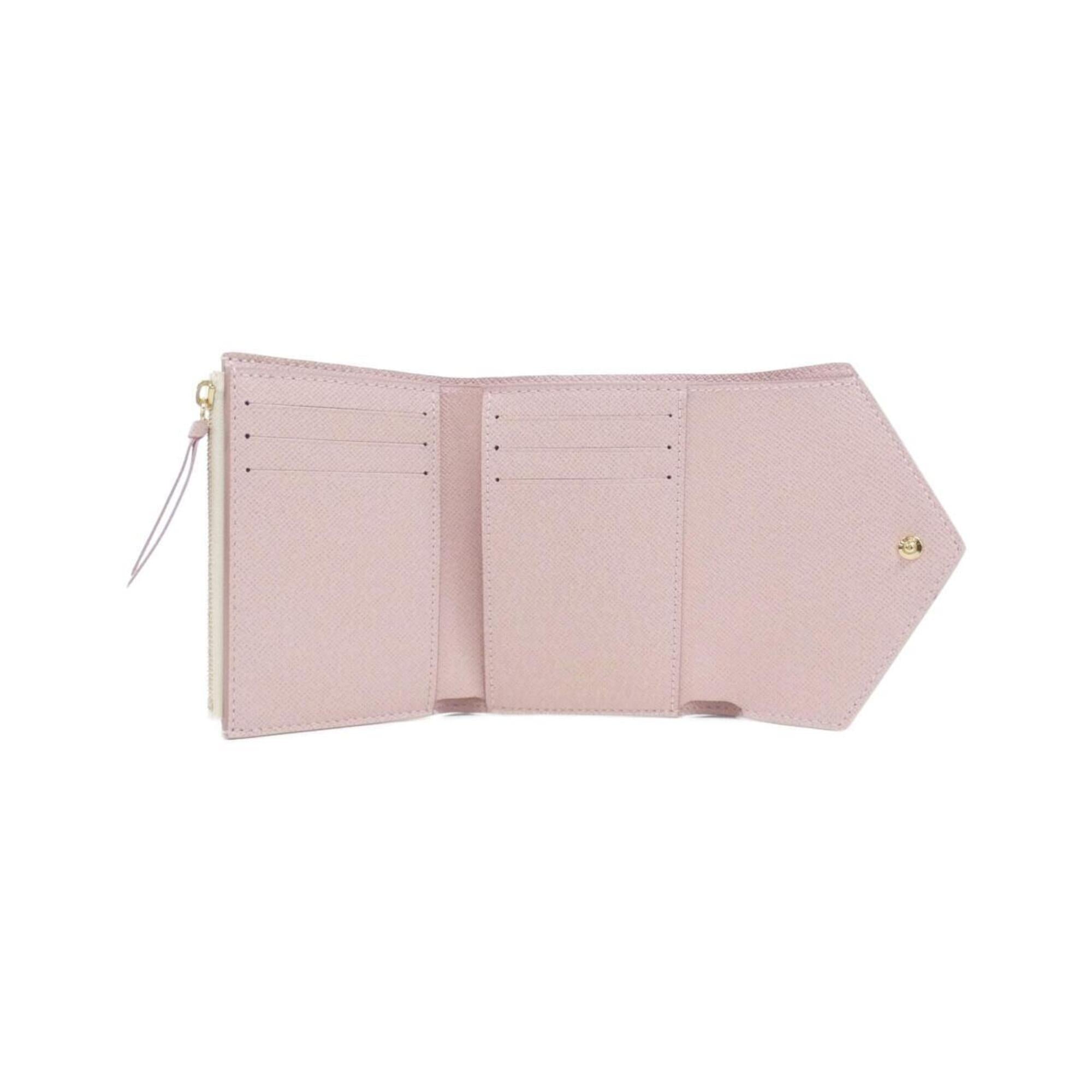 Louis Vuitton Damier Azur Azur Rose Ballerine Coated Canvas Wallet (Tri-Fold) (Pre-Owned)