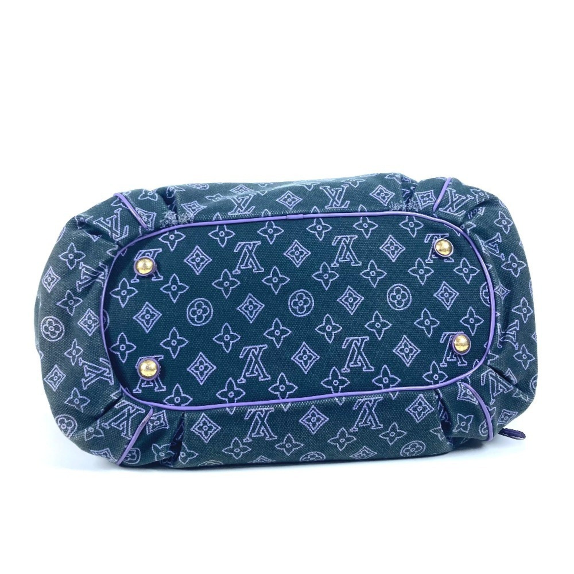 Louis Vuitton Purple Leather Canvas Shoulder Bag Tote Bag (Pre-Owned)