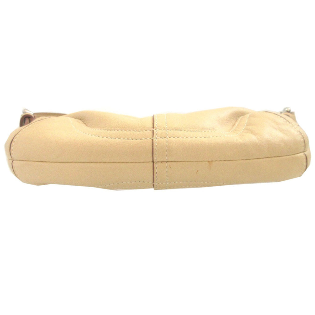 Coach Beige Leather Handbag Shoulder Bag (Pre-Owned)