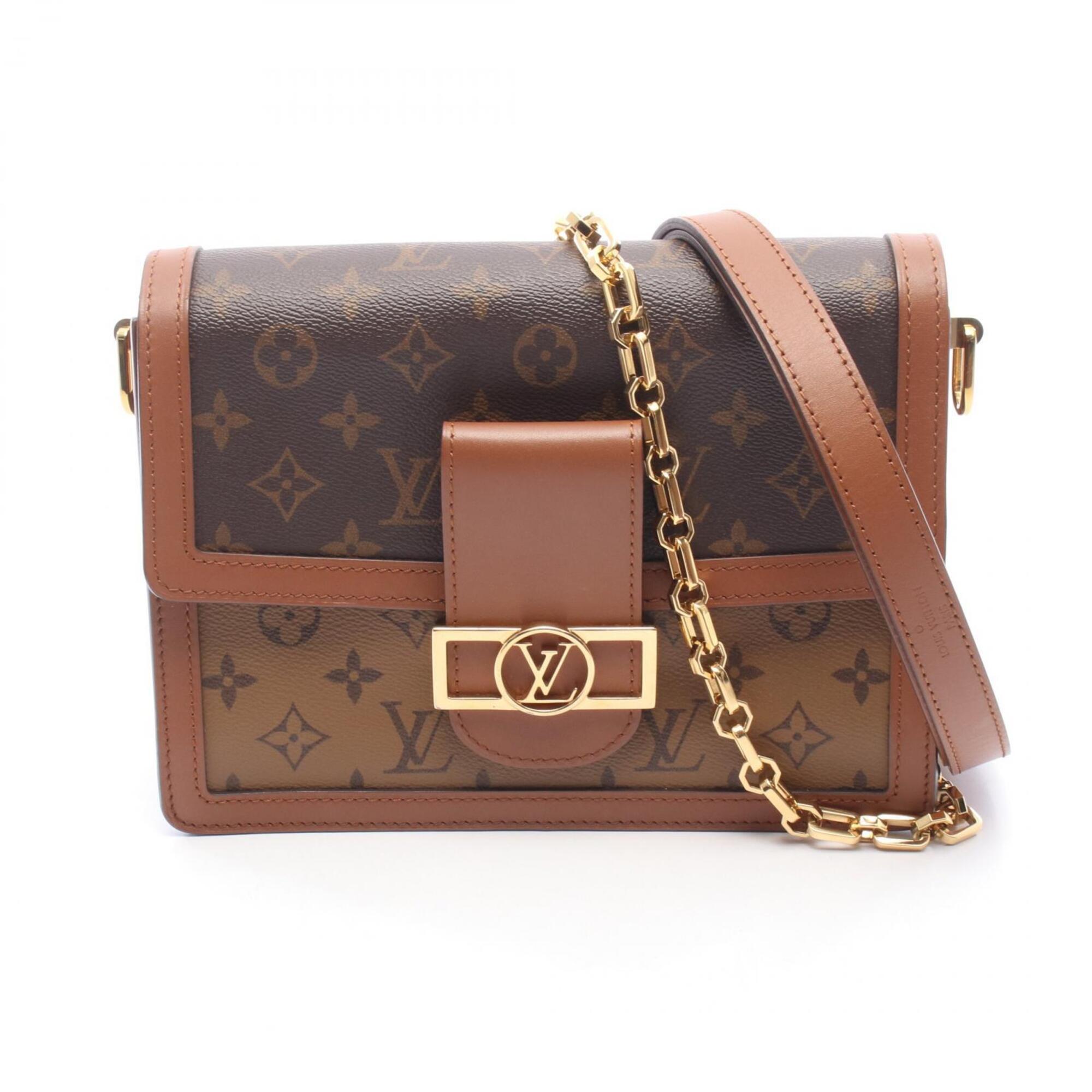 Louis Vuitton Beige Brown Monogram Reverse Coated Canvas Leather Handbag Shoulder Bag (Pre-Owned)