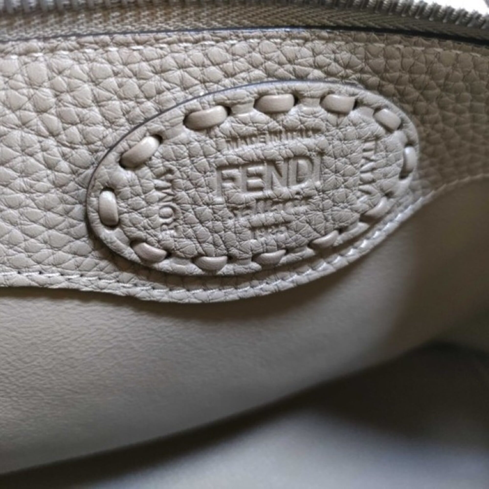 Fendi By The Way Grayish Leather Handbag Shoulder Bag (Pre-Owned)