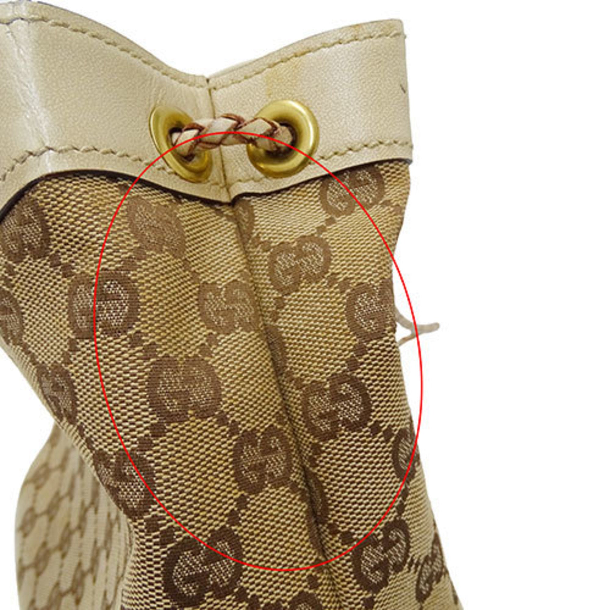 Gucci Beige Gg Canvas Handbag Shoulder Bag (Pre-Owned)
