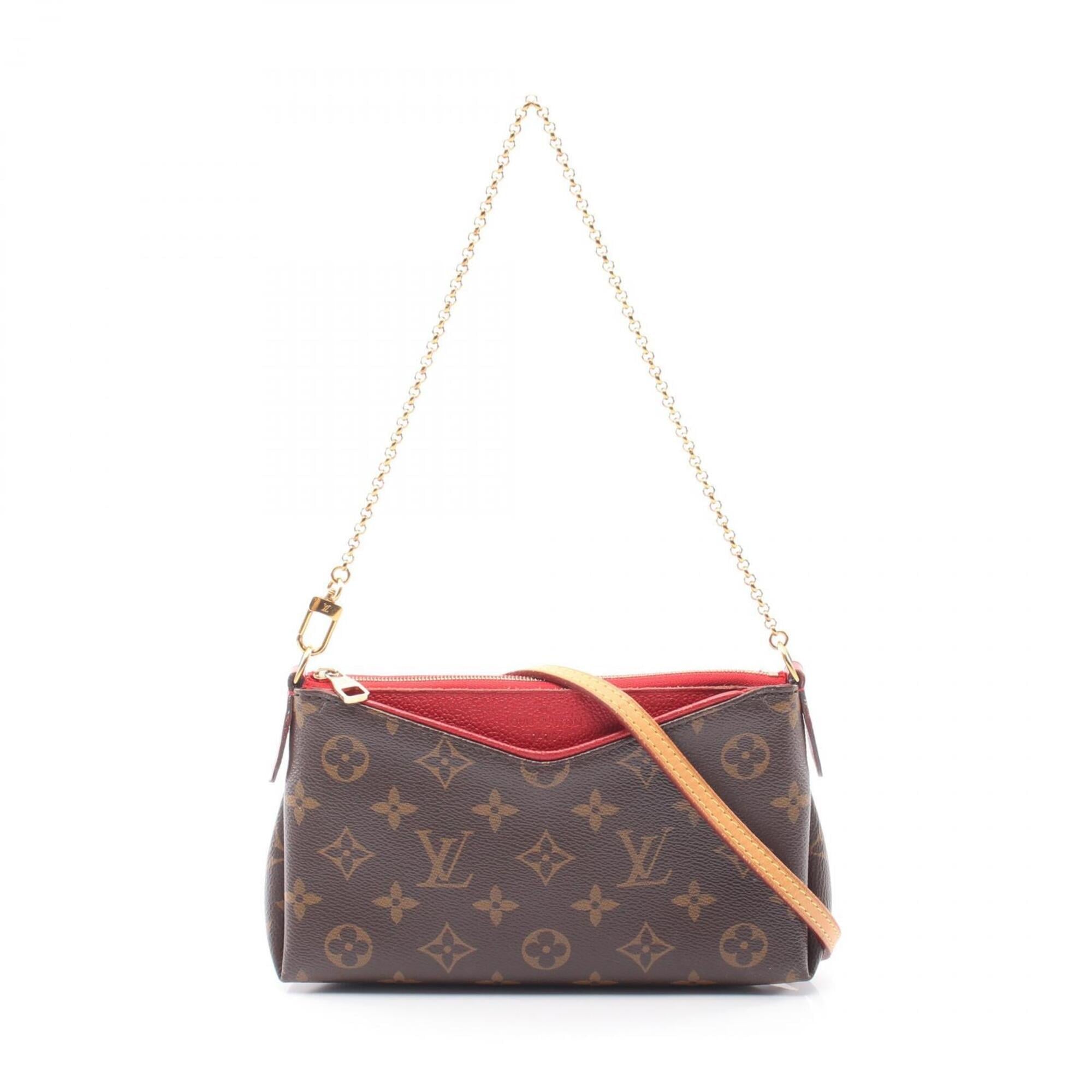Louis Vuitton Brown Cerise Red Color Coated Canvas Pvc Monogram Leather Handbag (Pre-Owned)