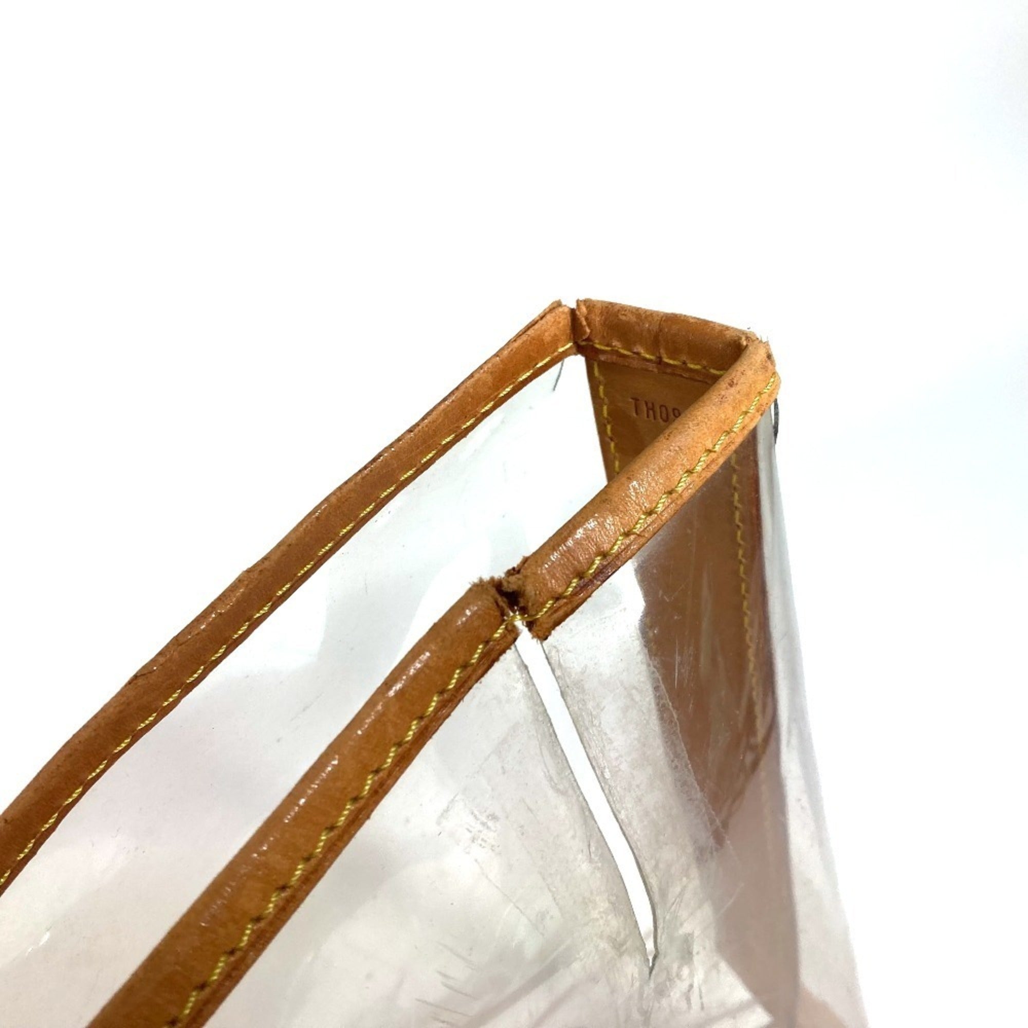 Louis Vuitton Beige Clear Vinyl Leather Shoulder Bag Tote Bag (Pre-Owned)