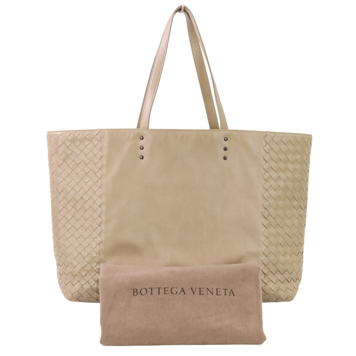 Bottega Veneta Grayish Leather Tote Bag (Pre-Owned)
