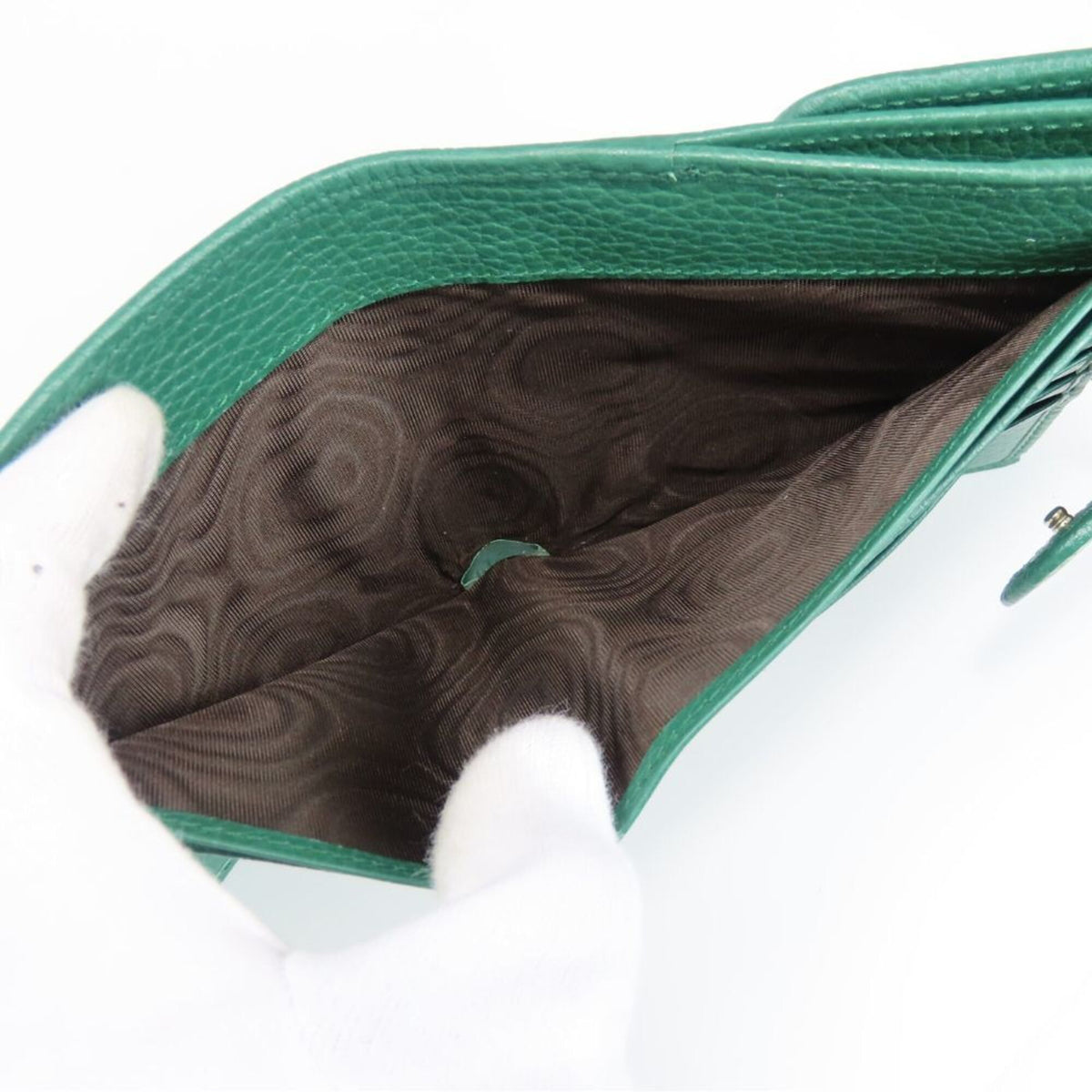 Gucci Green Leather Wallet (Bi-Fold) (Pre-Owned)
