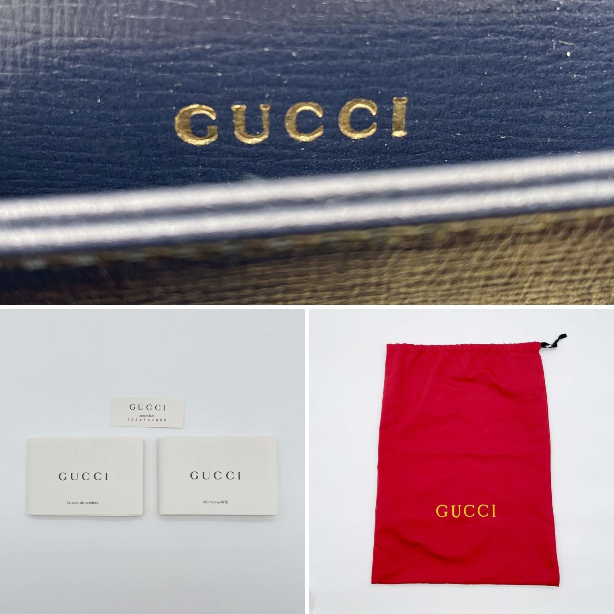 Gucci Navy Leather Shoulder Bag (Pre-Owned)