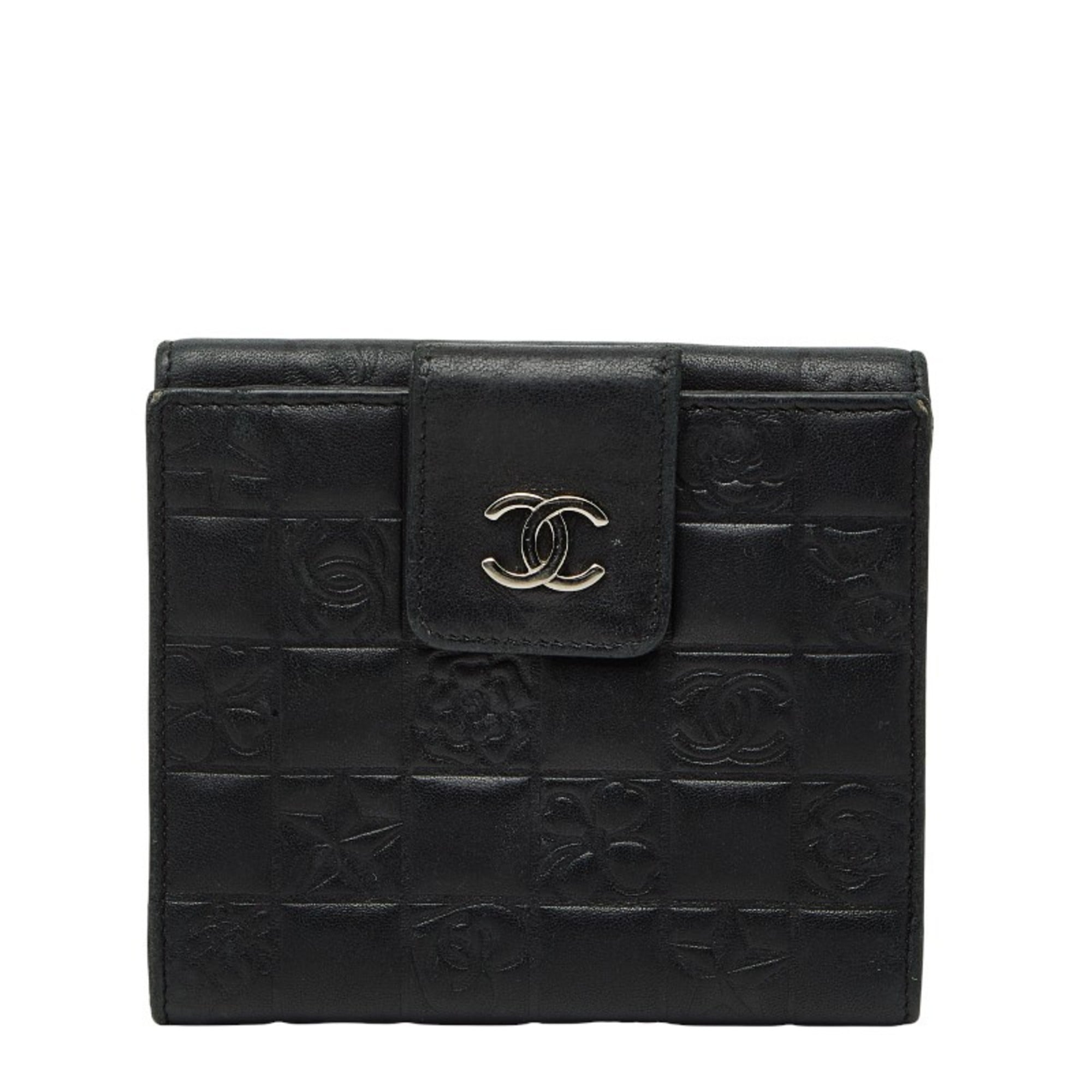 Chanel Black Leather Wallet (Bi-Fold) (Pre-Owned)