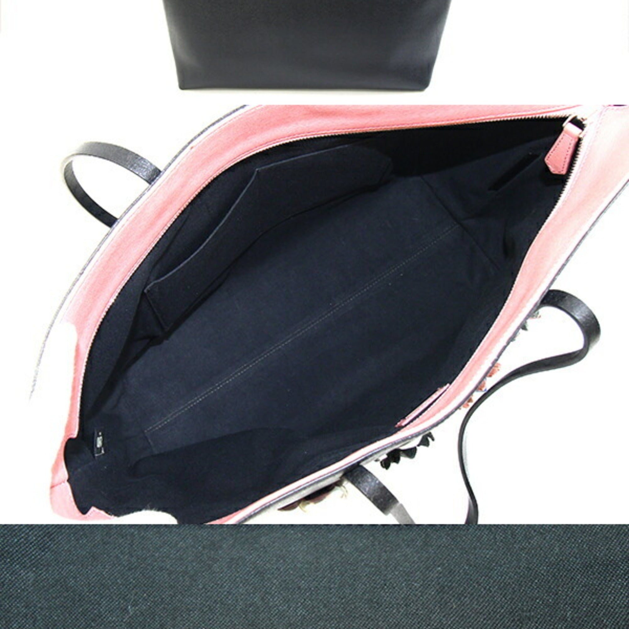 Fendi Black Pink Leather Tote Bag (Pre-Owned)