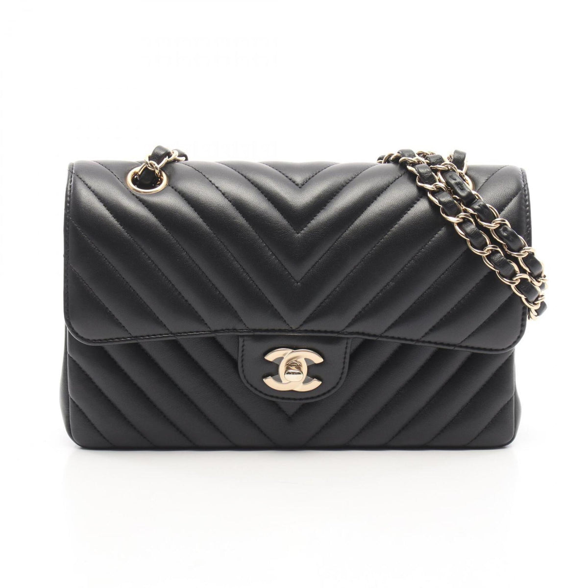 Chanel Black Leather Handbag Shoulder Bag (Pre-Owned)
