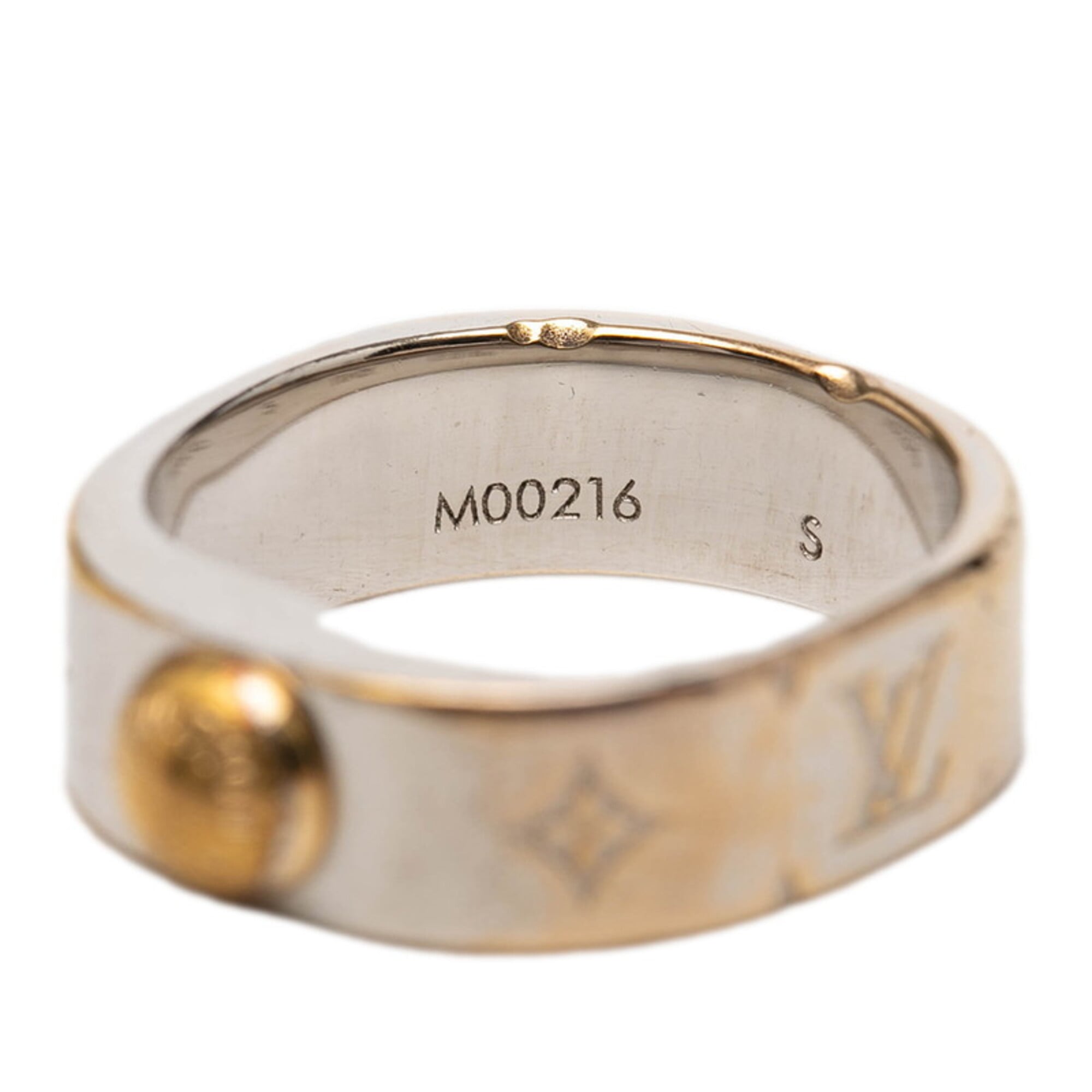 Louis Vuitton Gold Silver Gold Plating Metal Band Ring (Pre-Owned)