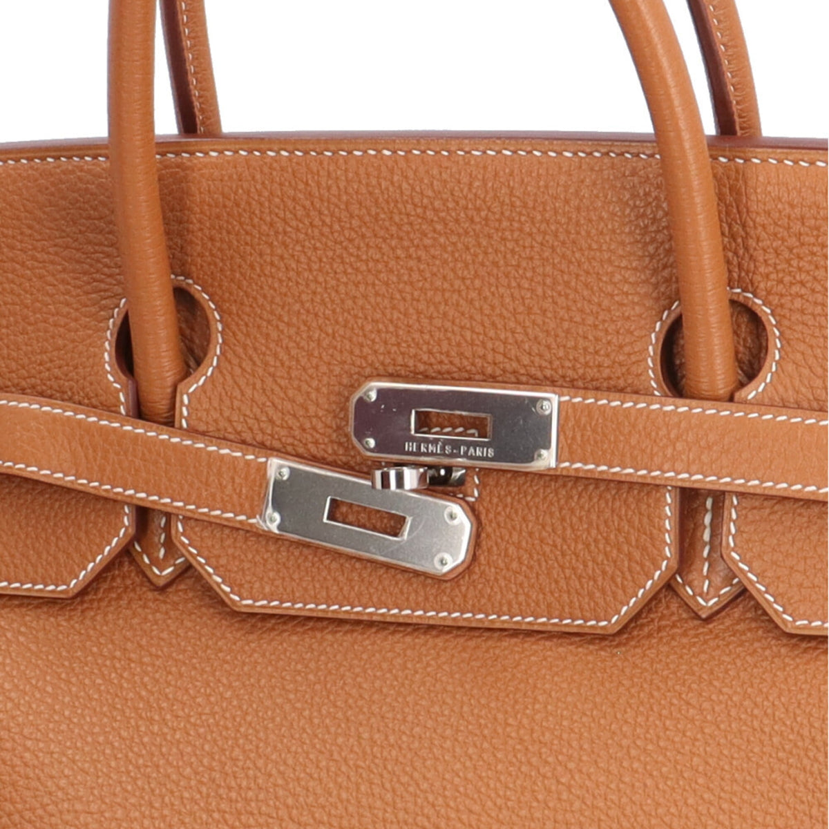 Hermes Brown Gold Leather Handbag (Pre-Owned)