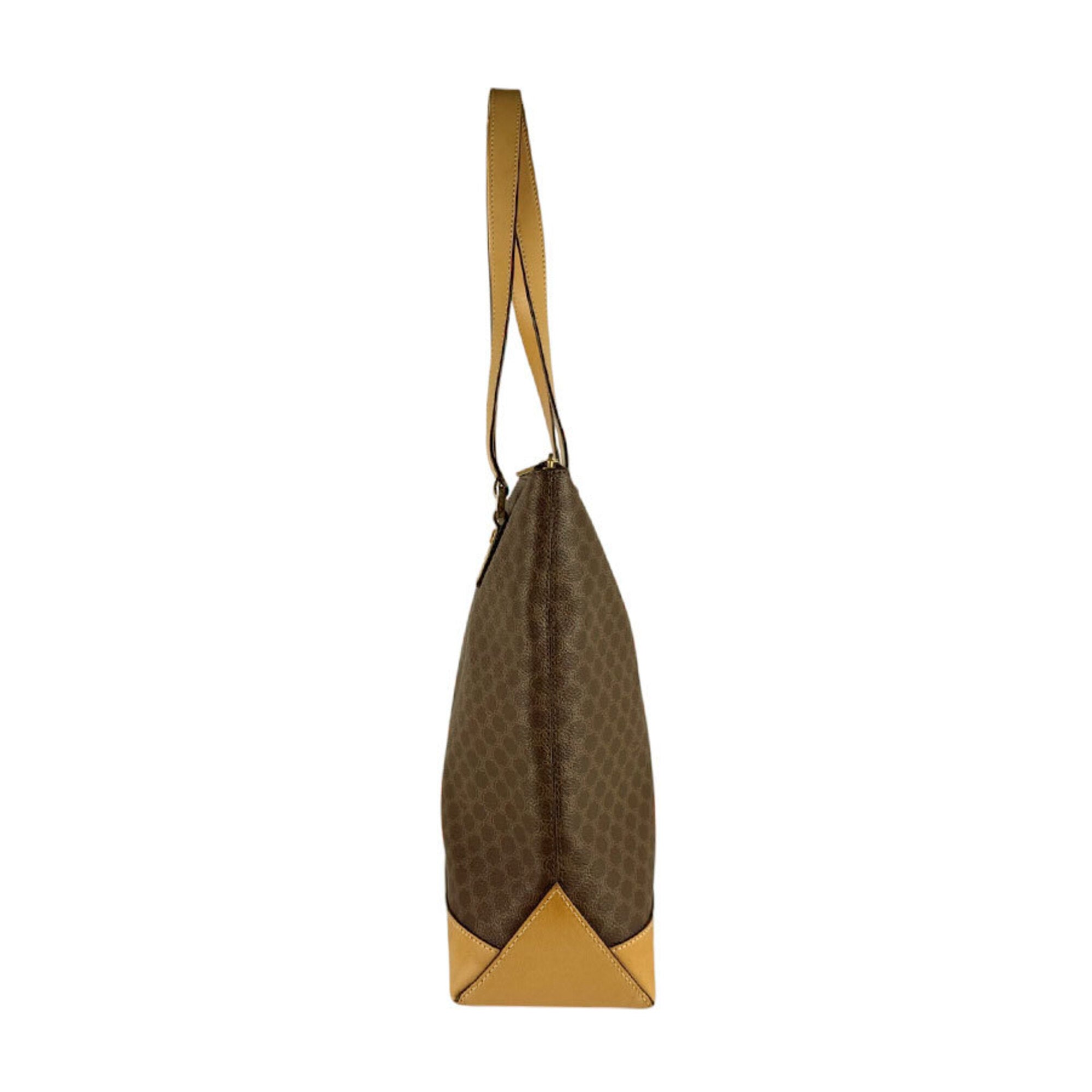 Celine Brown Coated Canvas Shoulder Bag (Pre-Owned)