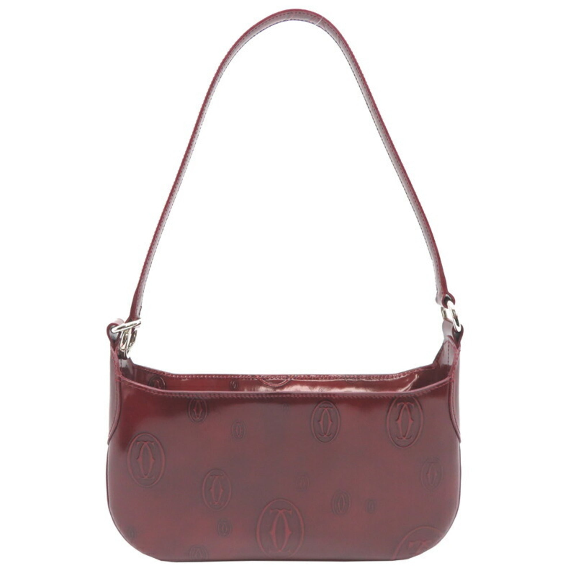 Cartier Bordeaux Patent Leather Handbag (Pre-Owned)