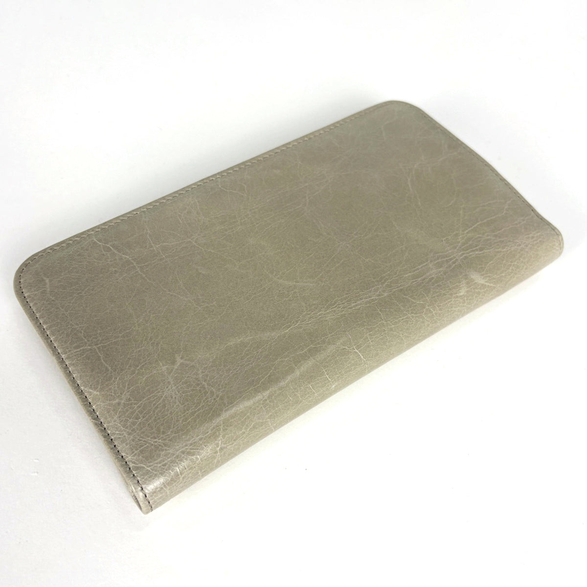 Prada Grayish Leather Long Wallet (Bi-Fold) (Pre-Owned)