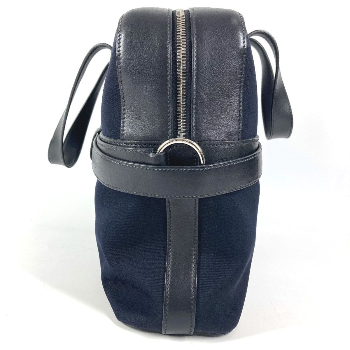 Hermes Black Canvas Leather Briefcase Handbag Tote Bag (Pre-Owned)