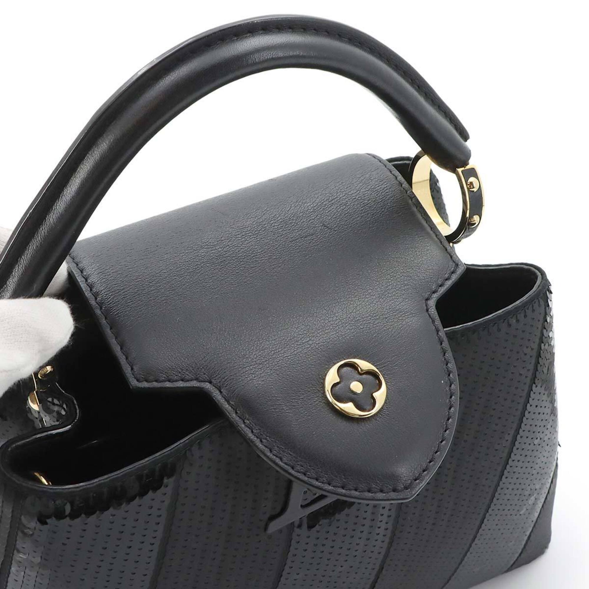 Louis Vuitton Black Spangles Leather Handbag (Pre-Owned)