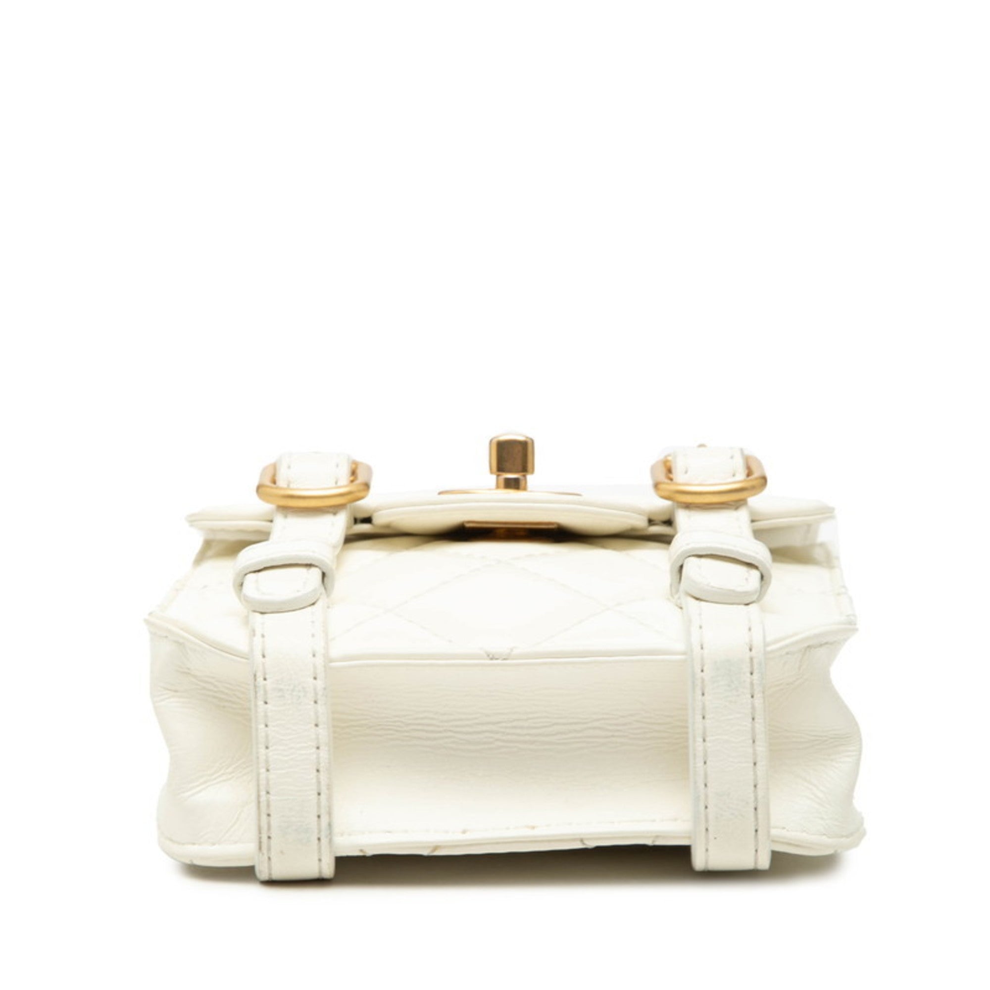 Chanel Matelasse White Leather Handbag Shoulder Bag (Pre-Owned)