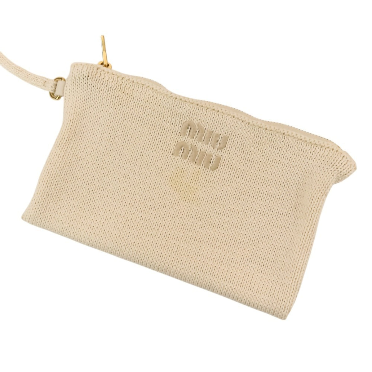 Miu Miu Ivory Mesh Handbag Pouch Tote Bag (Pre-Owned)