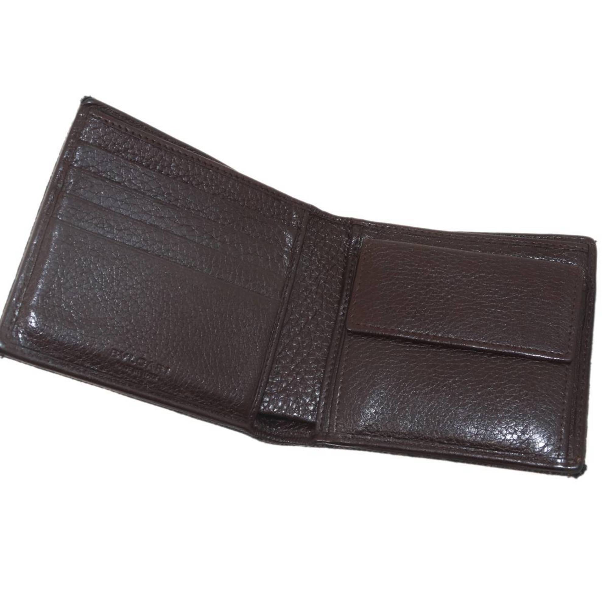 Bvlgari Logomania Brown Wallet (Bi-Fold) (Pre-Owned)