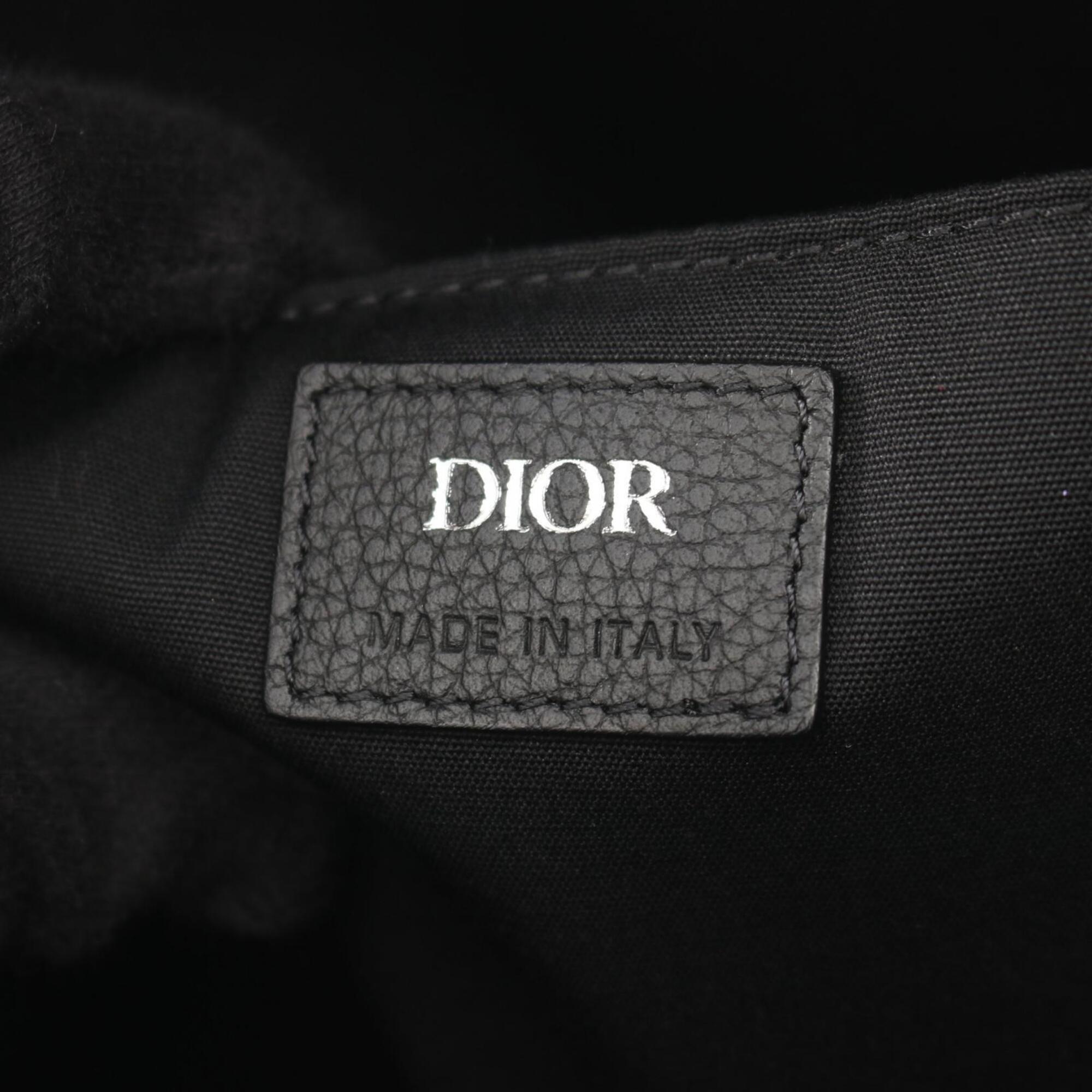Christian Dior Beige Navy Canvas Leather Backpack (Pre-Owned)
