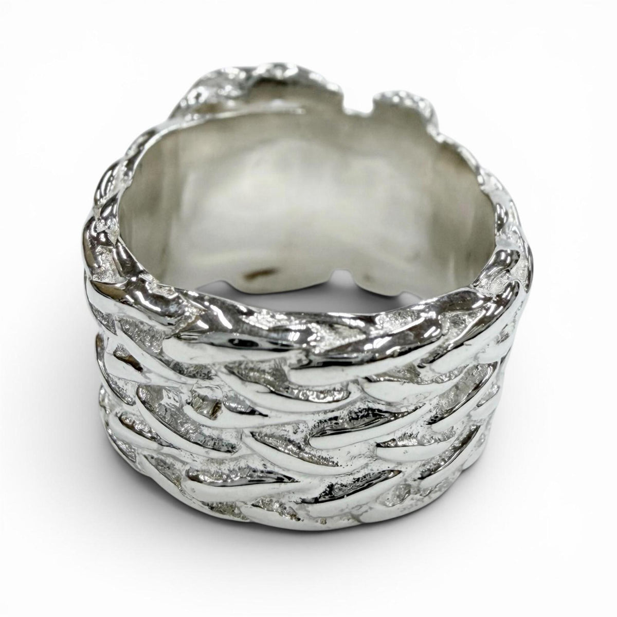 Hermes Silver Silver 925 Band Ring (Pre-Owned)