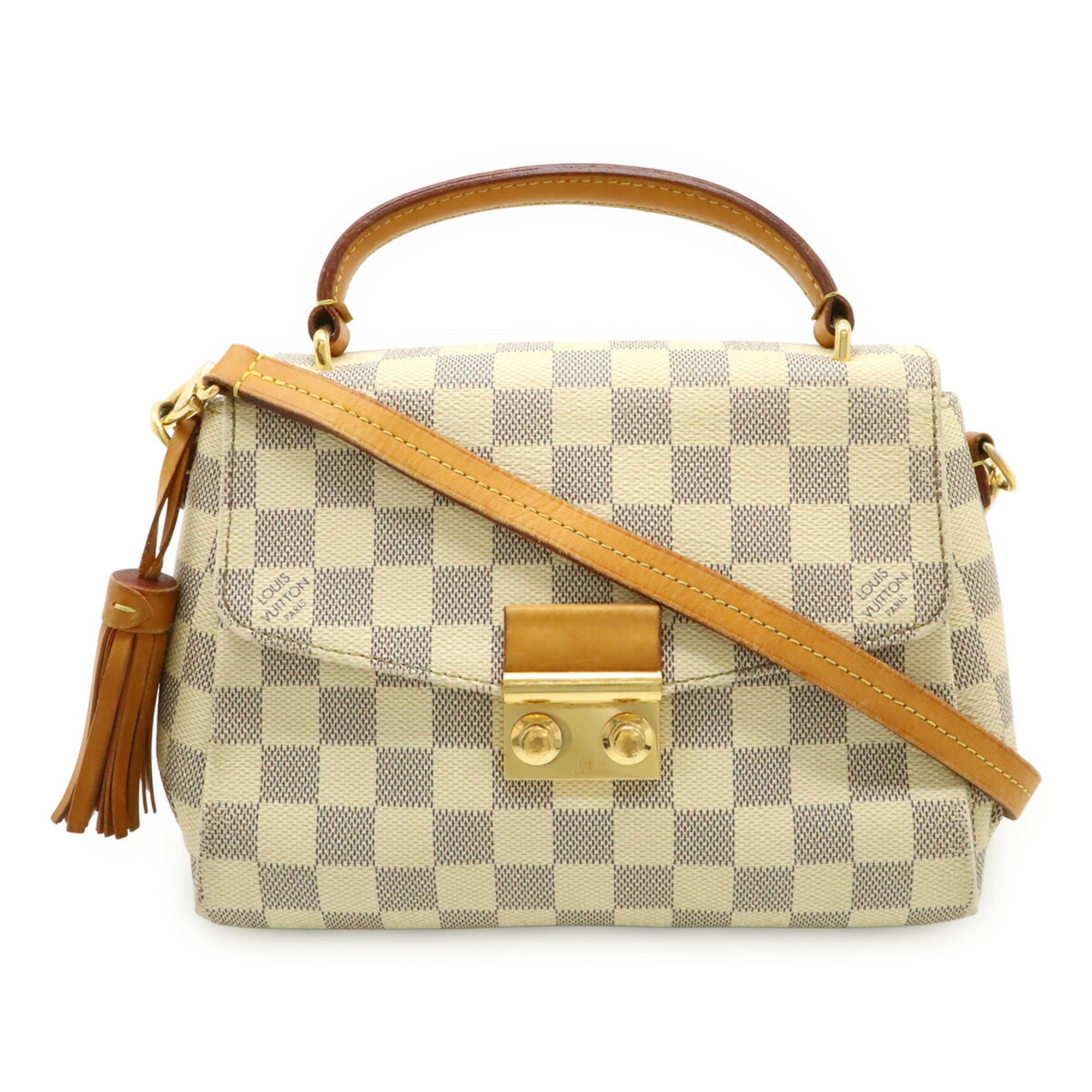 Louis Vuitton Damier Azur Ivory Canvas Handbag Shoulder Bag (Pre-Owned)