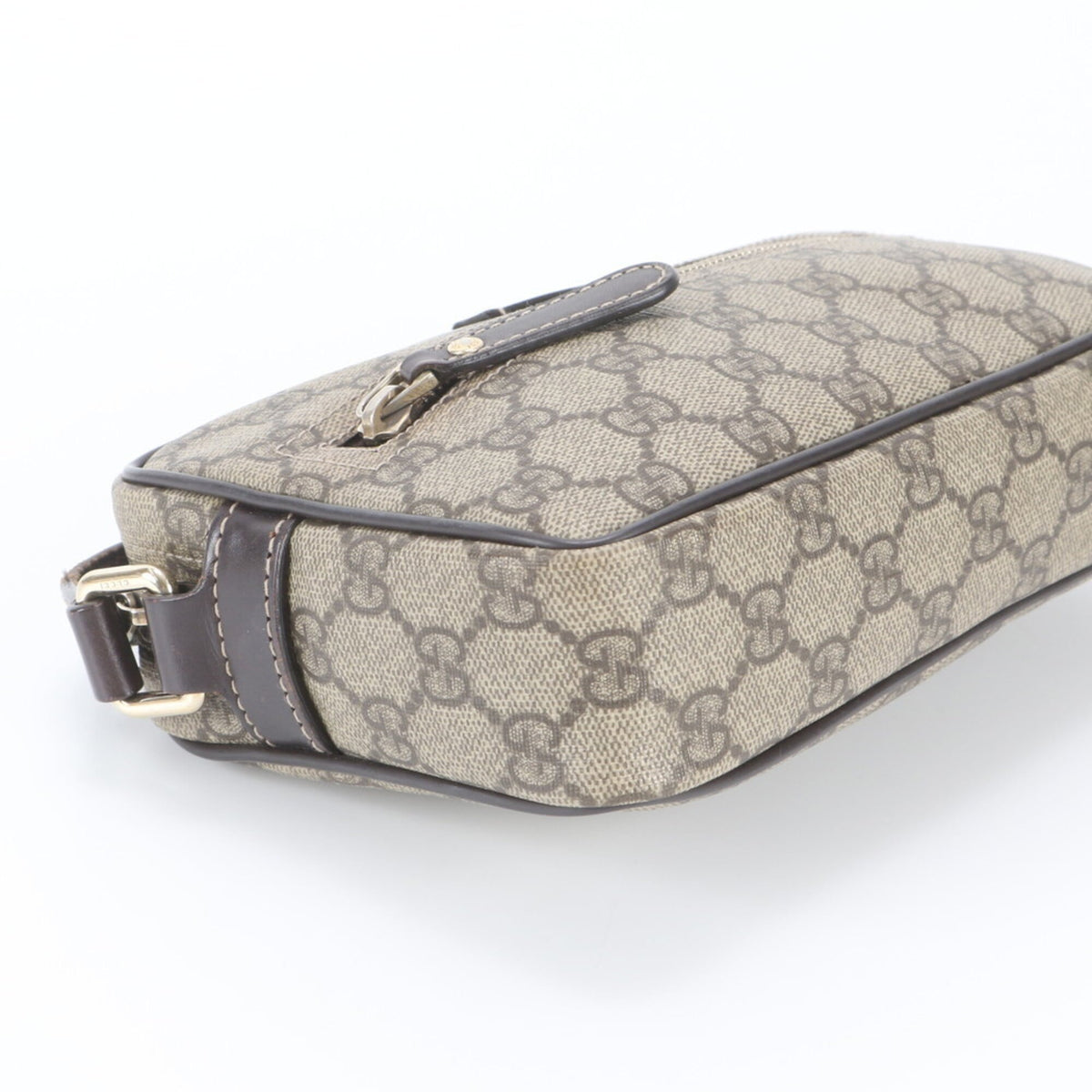 Gucci Brown Leather Coated Canvas Crossbody Bag Shoulder Bag (Pre-Owned)