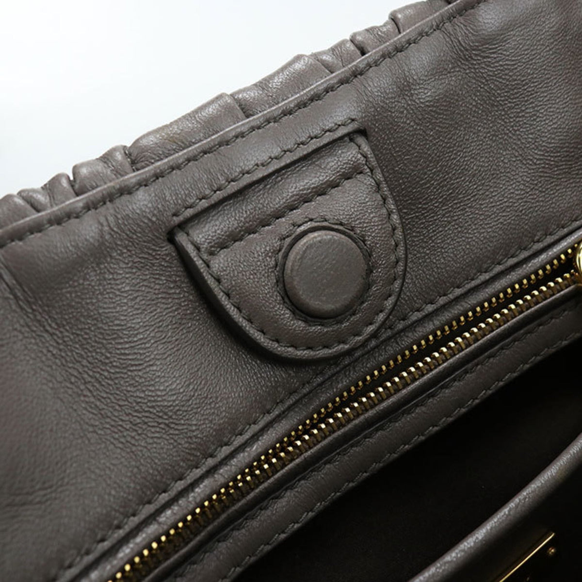 Miu Miu Gray Leather Tote Bag (Pre-Owned)