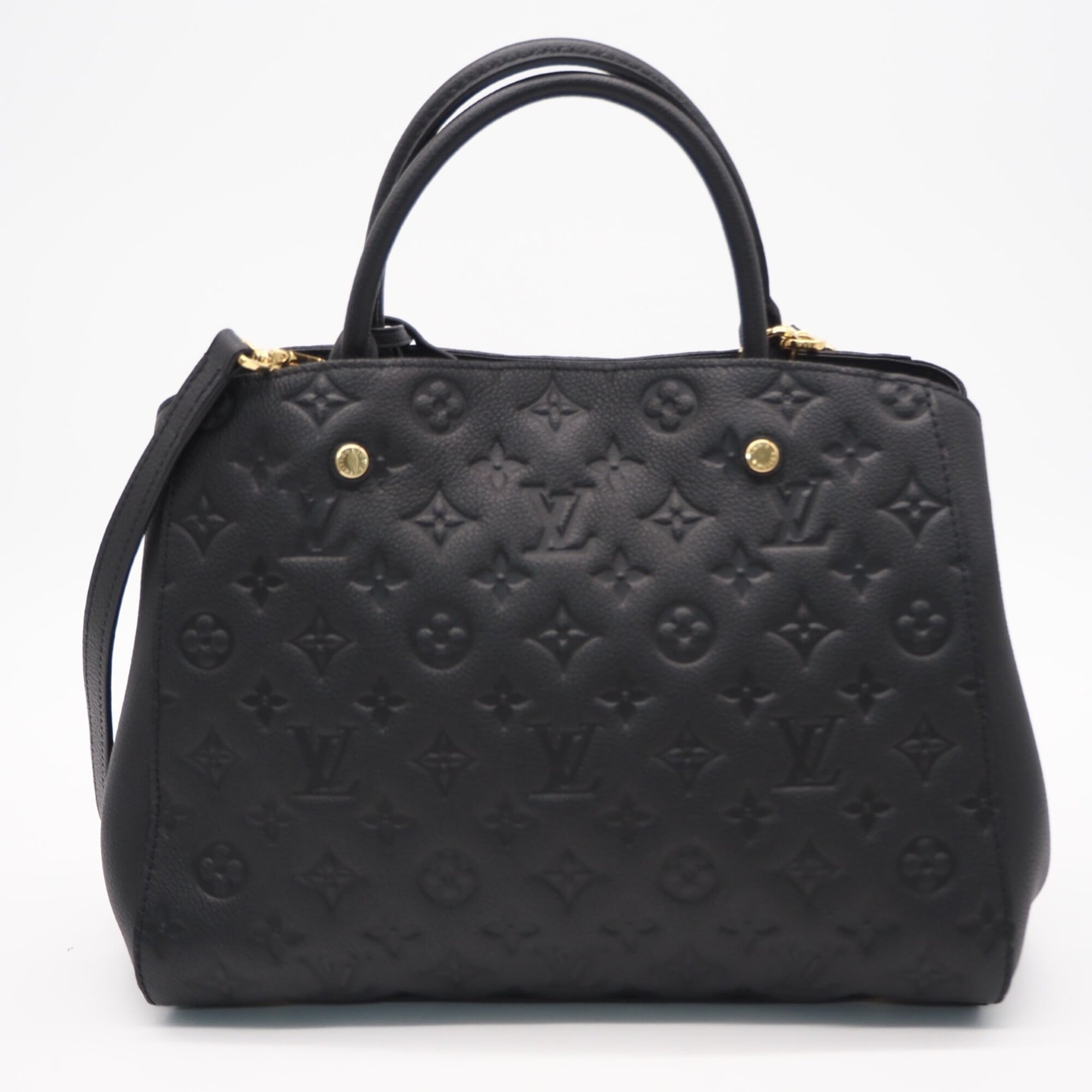 Louis Vuitton Black Leather Handbag Shoulder Bag (Pre-Owned)