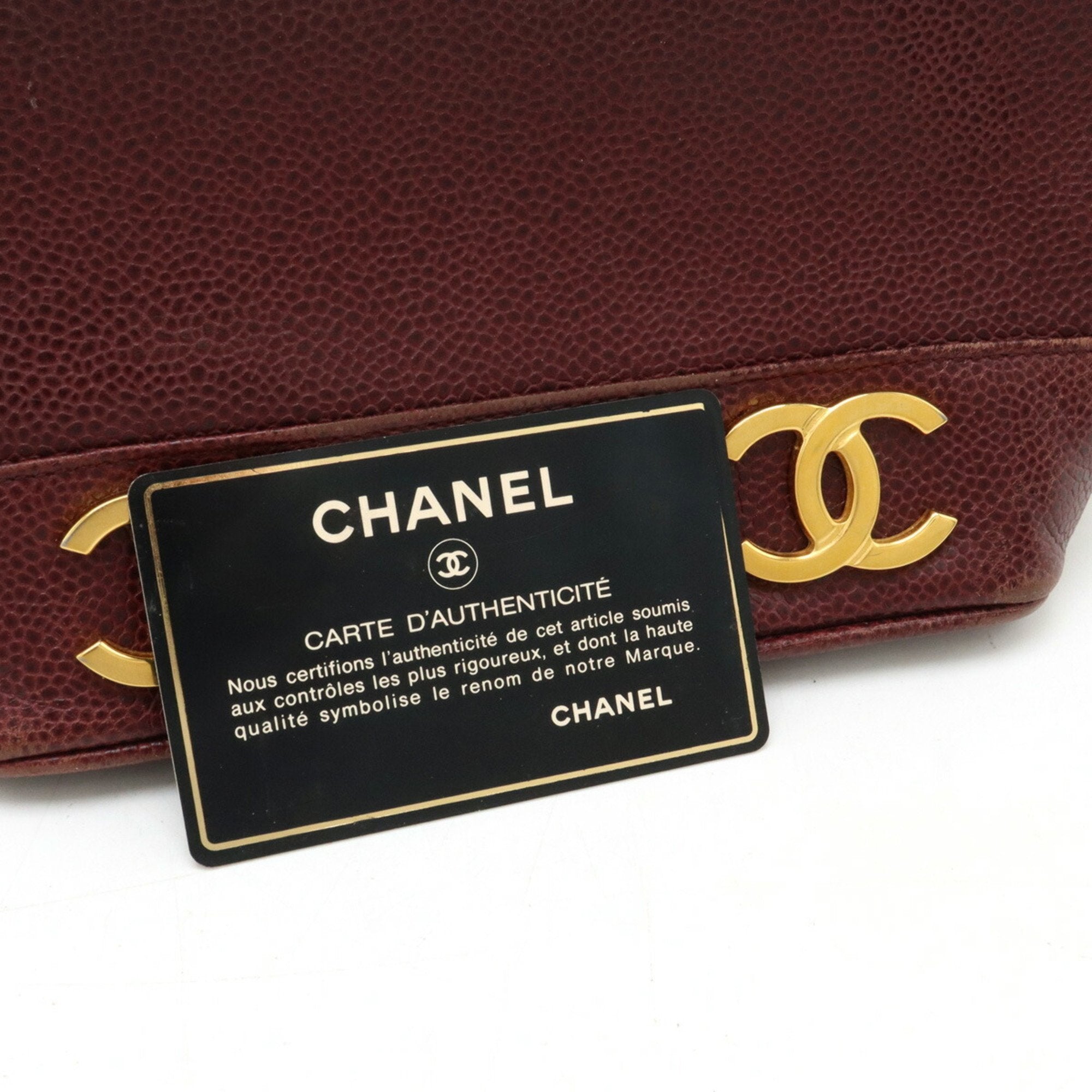 Chanel Bordeaux Caviar Leather Shoulder Bag (Pre-Owned)