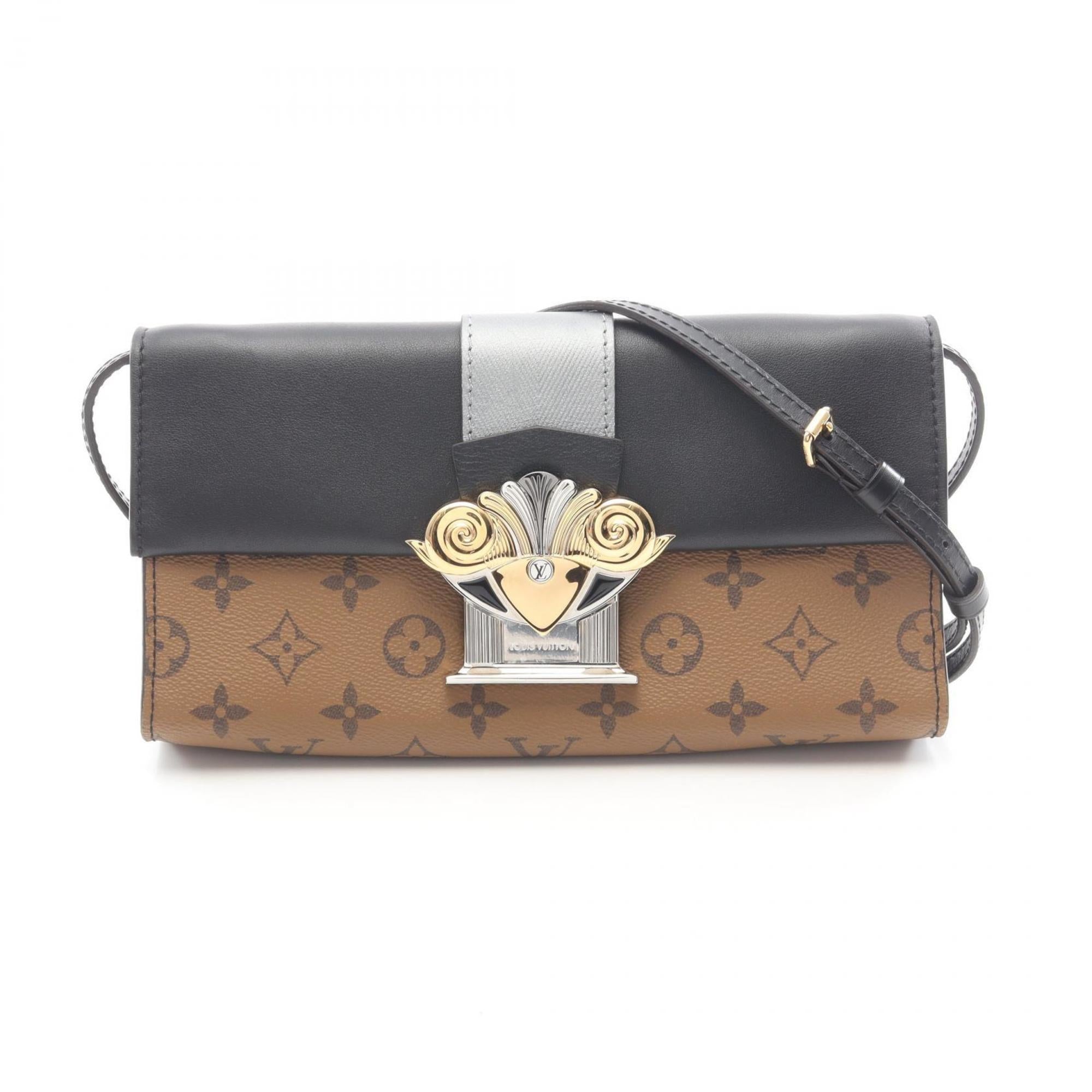 Louis Vuitton Black Brown Coated Canvas Pvc Leather Pochette Shoulder Bag (Pre-Owned)