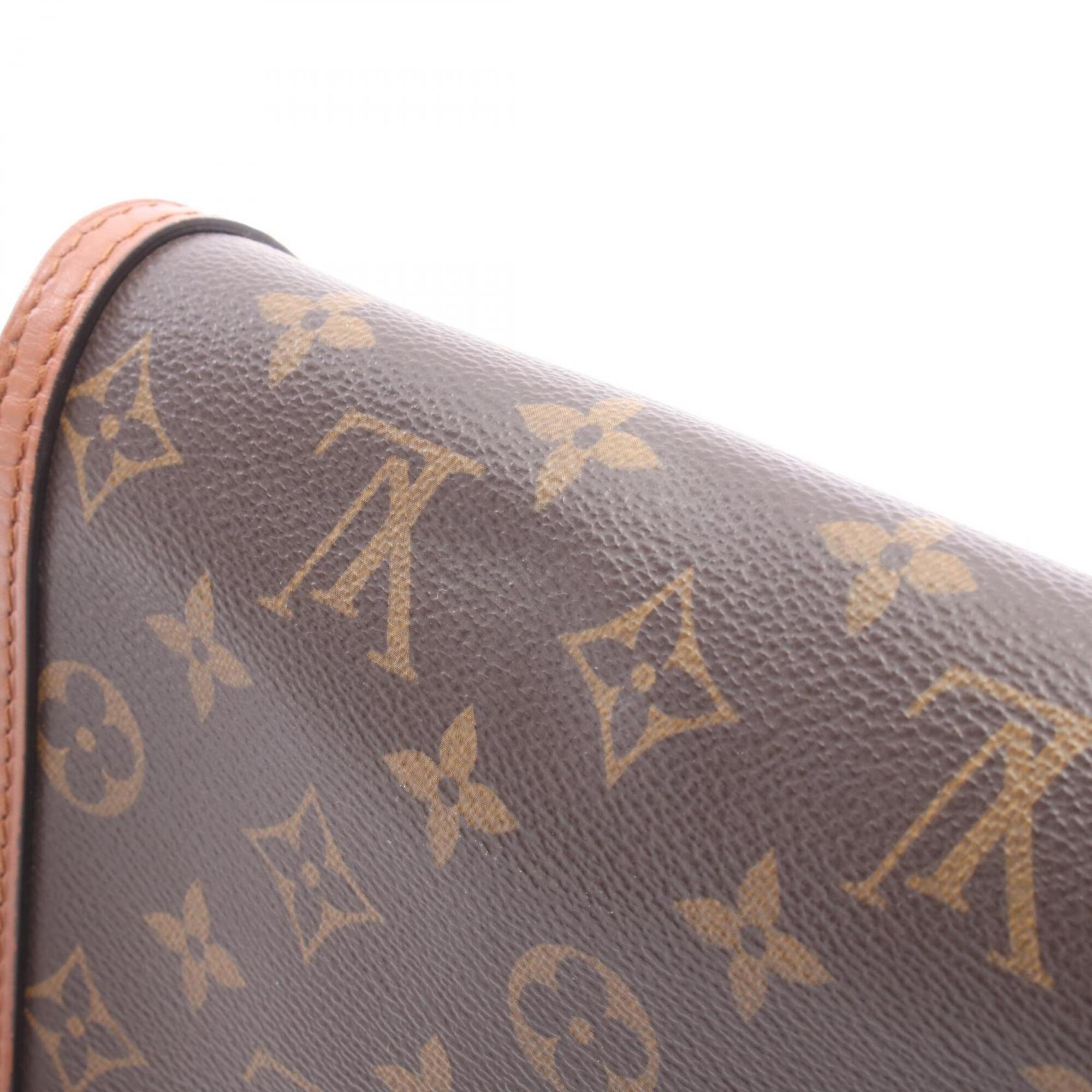 Louis Vuitton Beige Brown Coated Canvas Pvc Leather Handbag Shoulder Bag (Pre-Owned)
