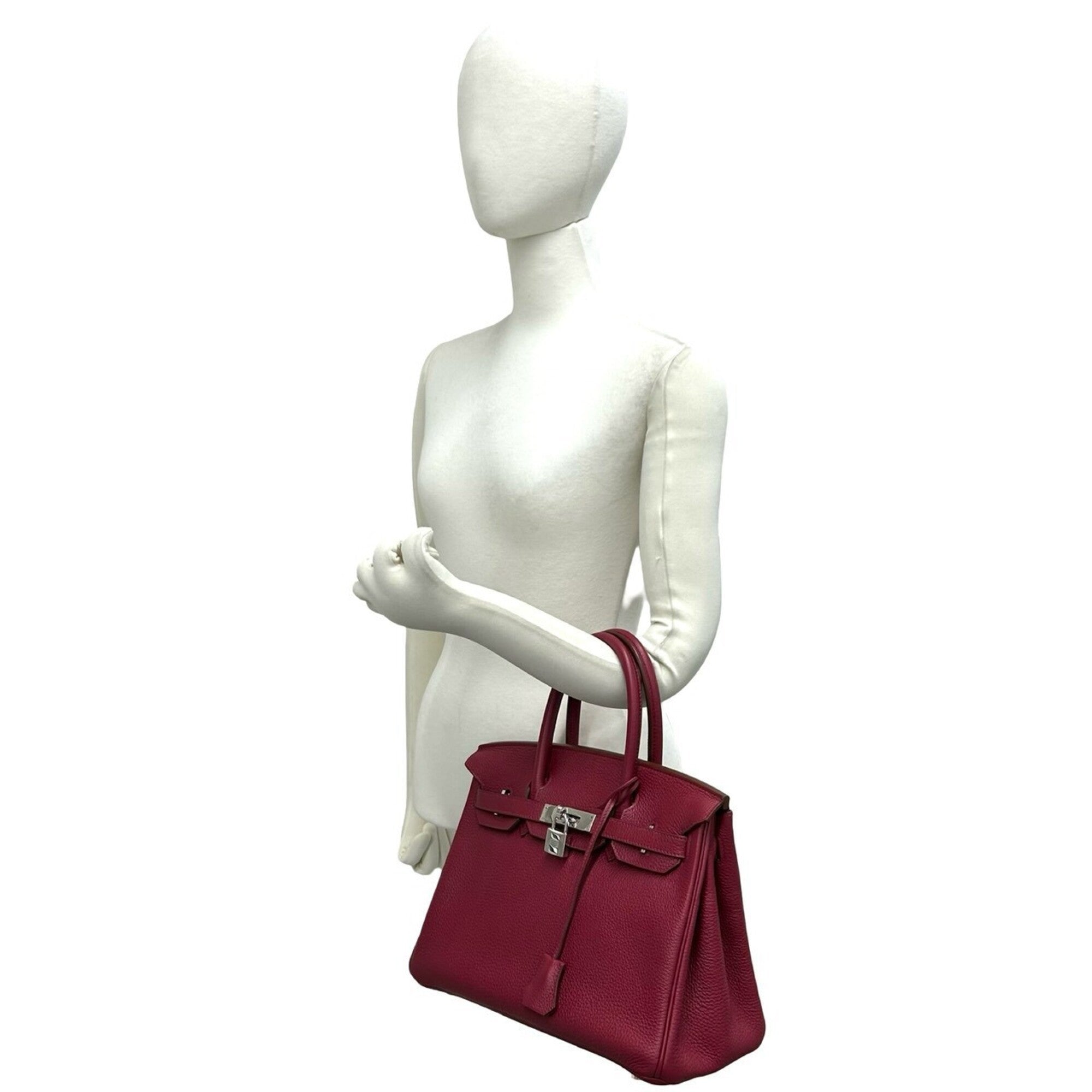 Hermes Red Color Togo Leather Handbag Tote Bag (Pre-Owned)
