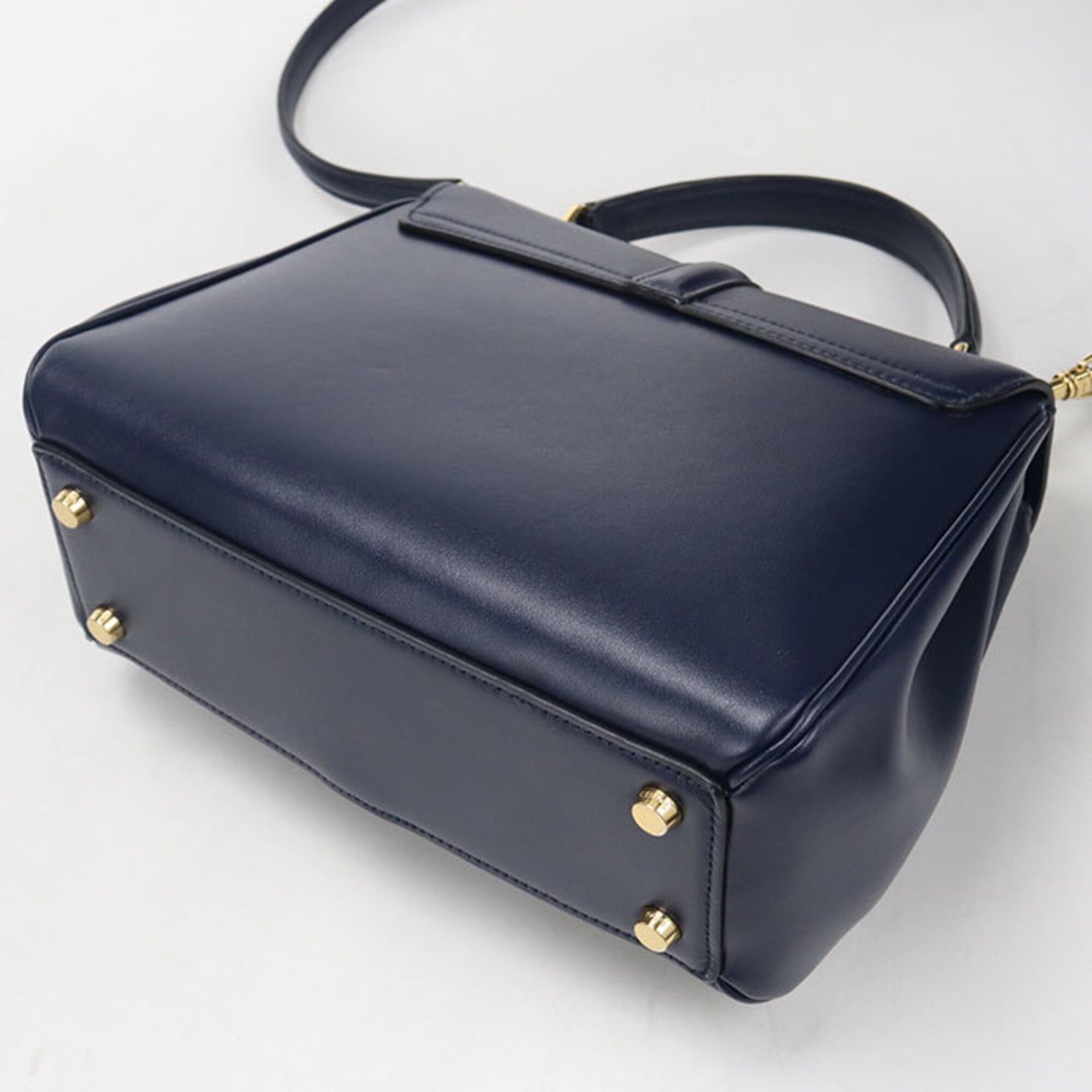 Celine Navy Leather Handbag (Pre-Owned)