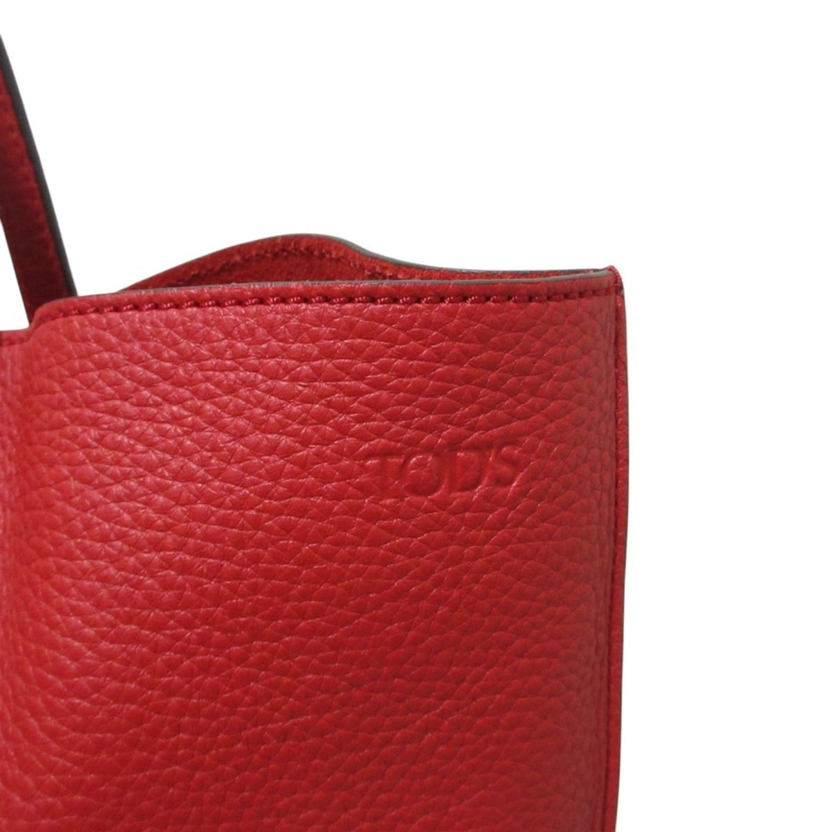 Tod's Red Color Leather Shoulder Bag Tote Bag (Pre-Owned)