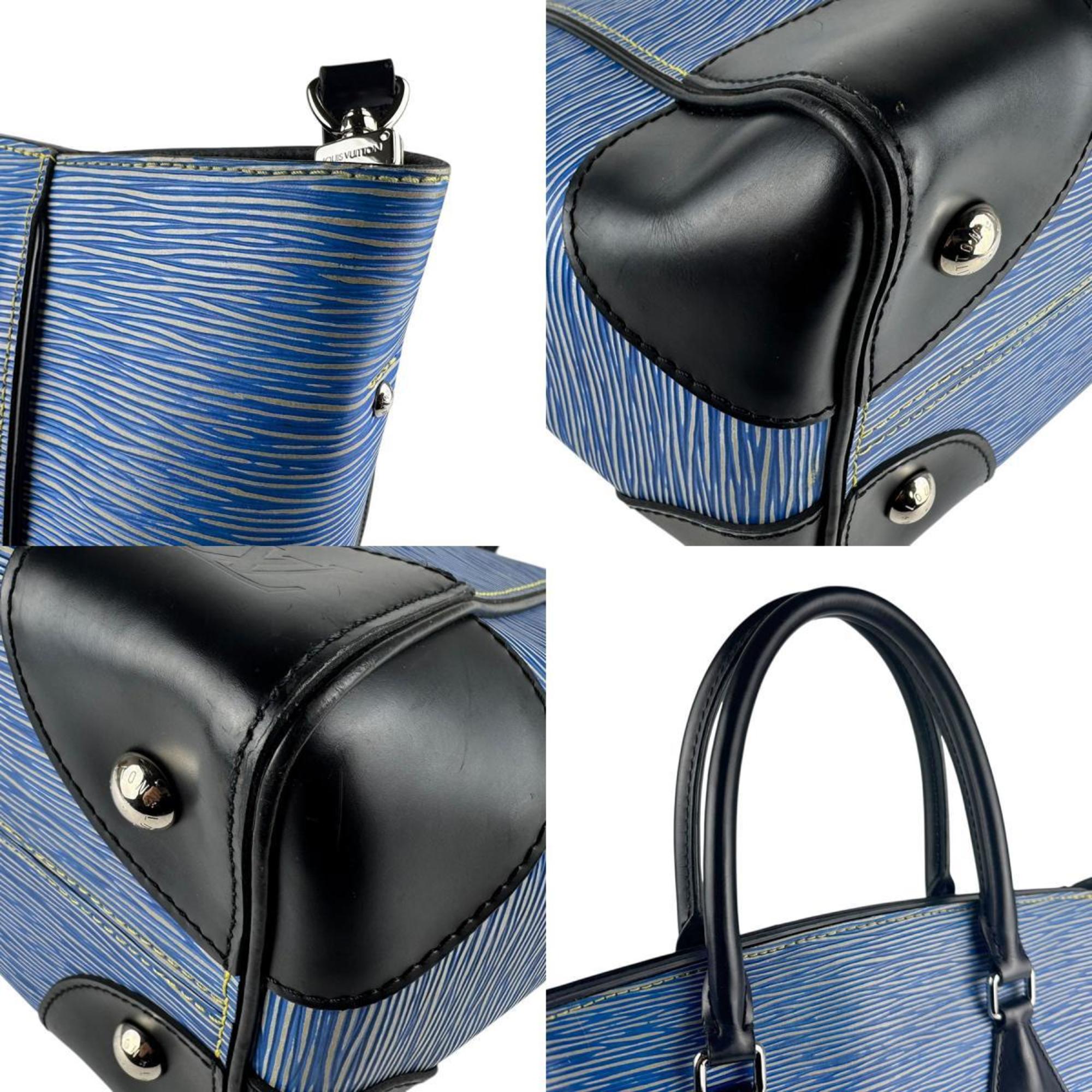 Louis Vuitton Black Blue Epi Leather Handbag Shoulder Bag (Pre-Owned)