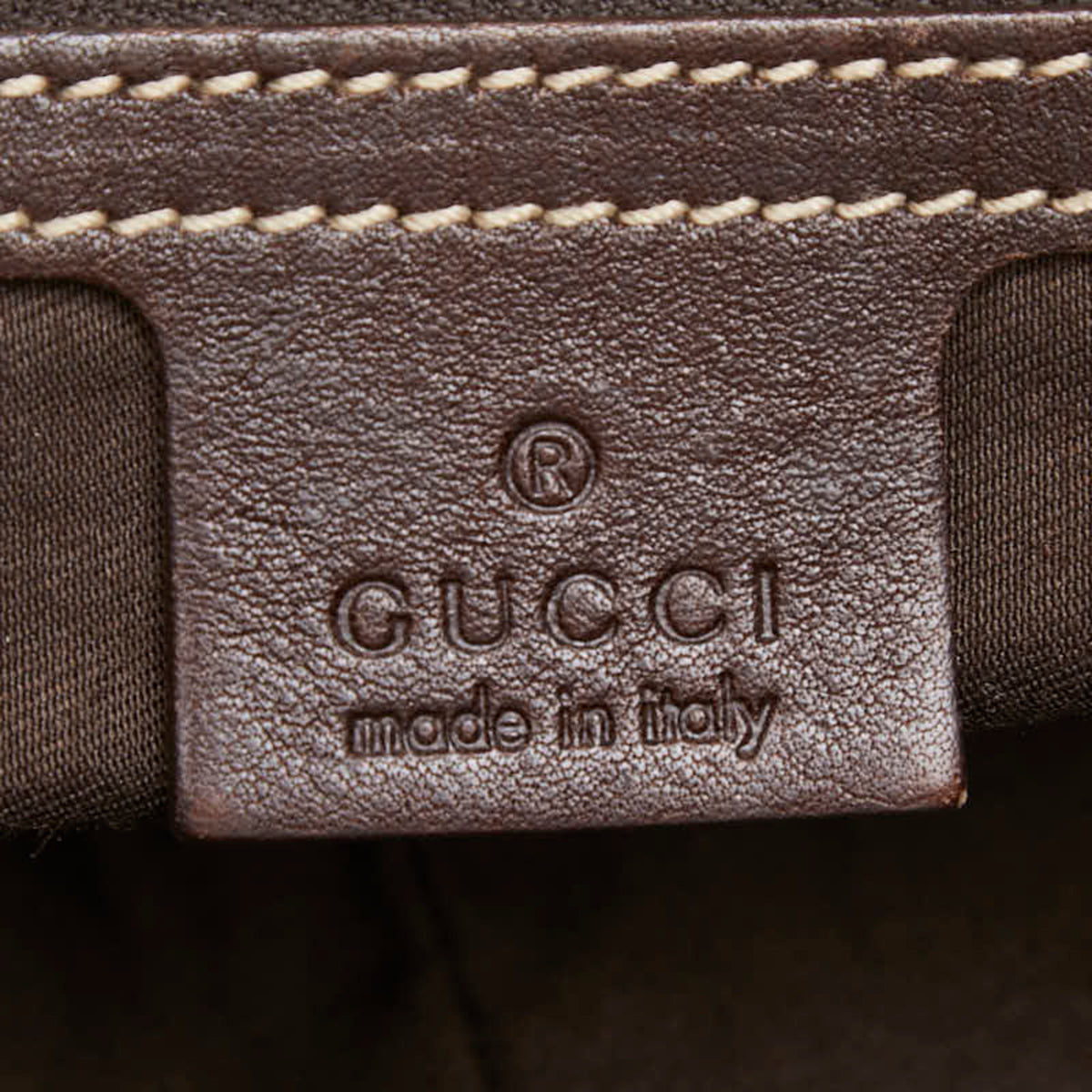 Gucci Gg Canvas Beige Brown Gg Canvas Leather Handbag Tote Bag (Pre-Owned)