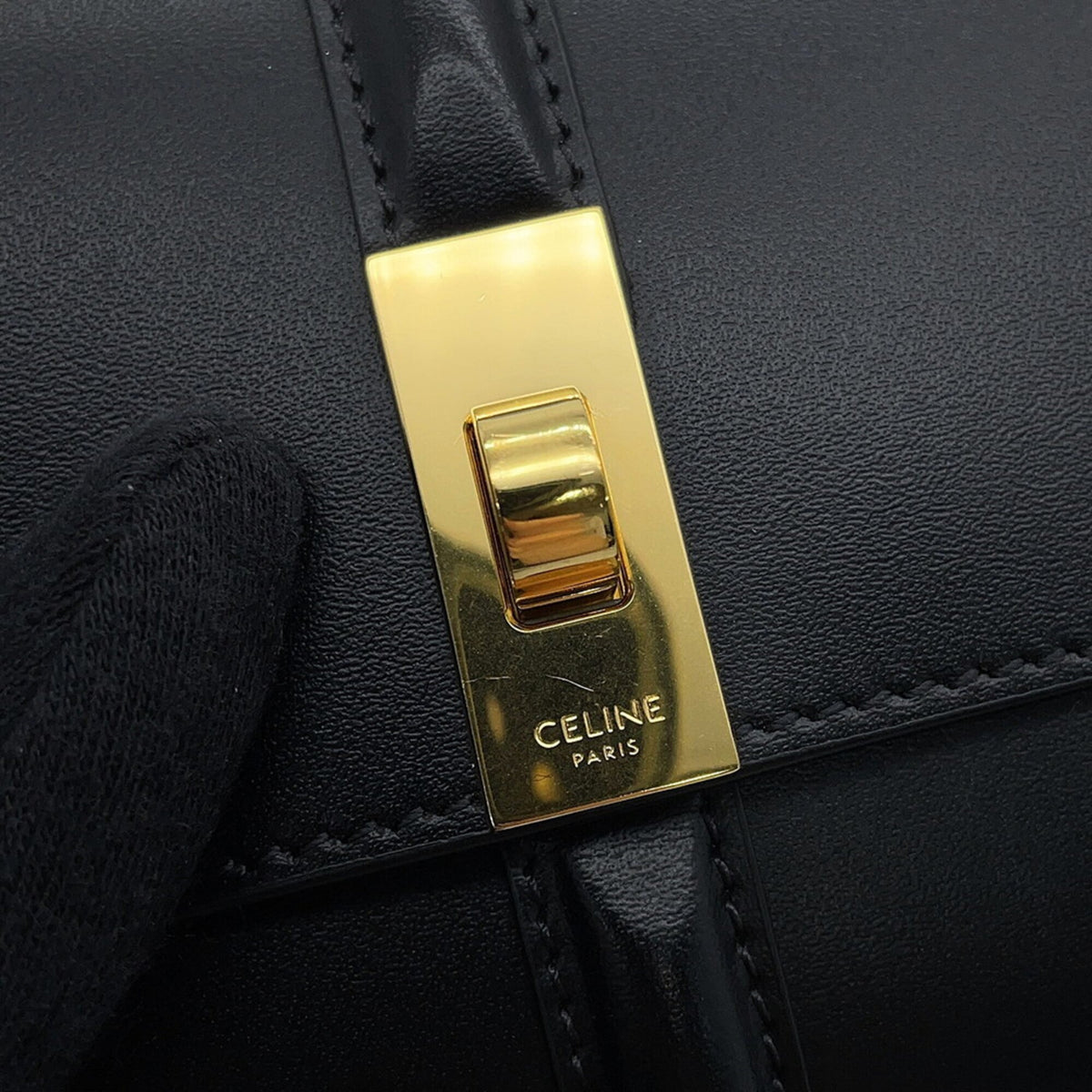 Celine Black Leather Wallet (Tri-Fold) (Pre-Owned)
