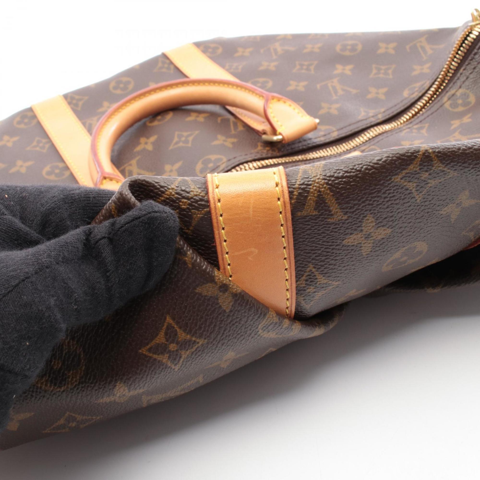 Louis Vuitton Brown Coated Canvas Leather Boston Bag Handbag (Pre-Owned)
