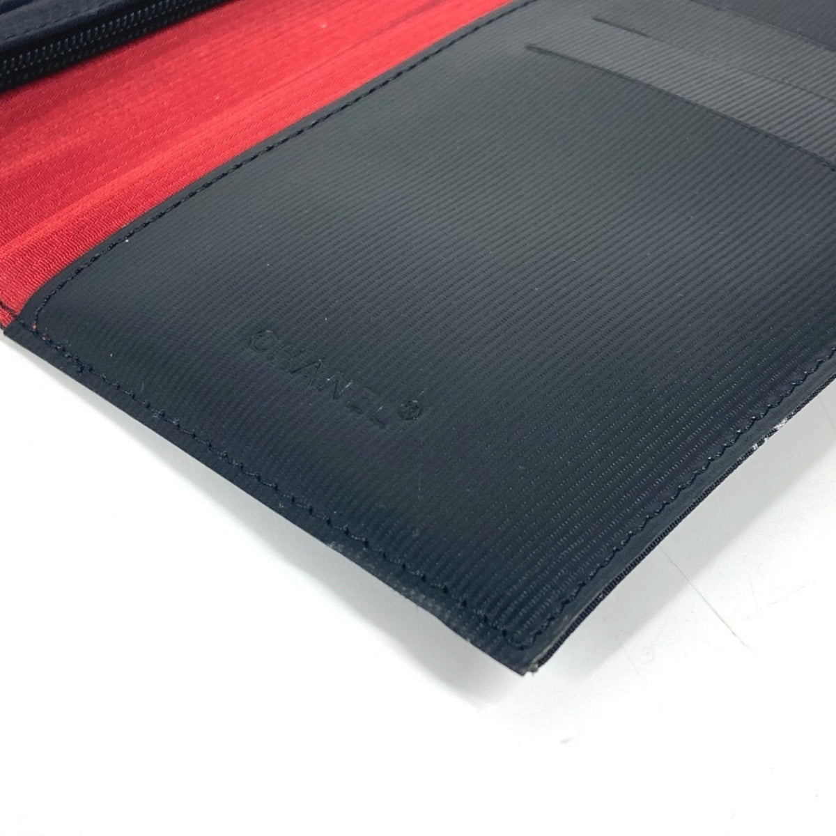 Chanel Black Nylon Long Wallet (Bi-Fold) (Pre-Owned)