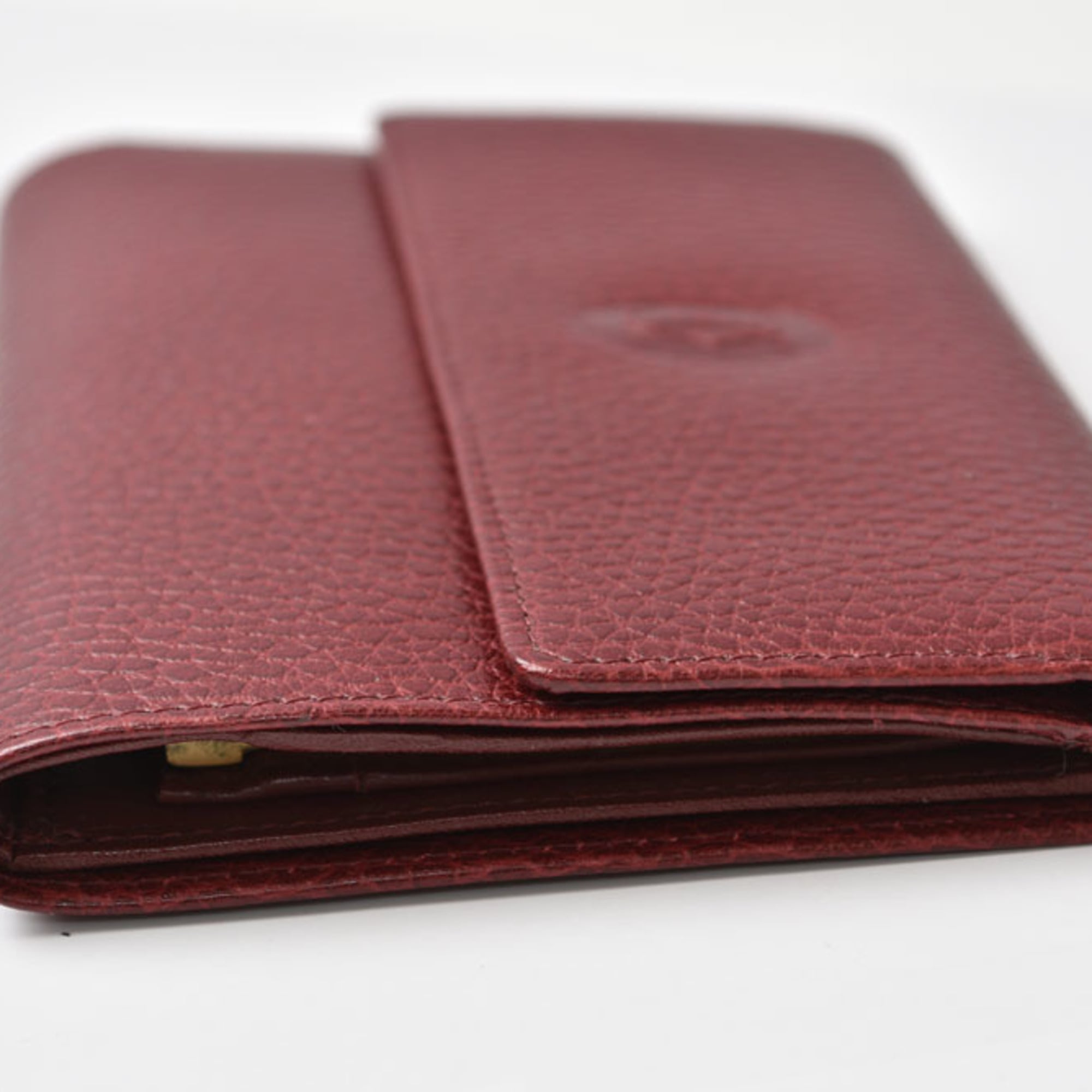 Cartier Bordeaux Leather Wallet (Tri-Fold) (Pre-Owned)