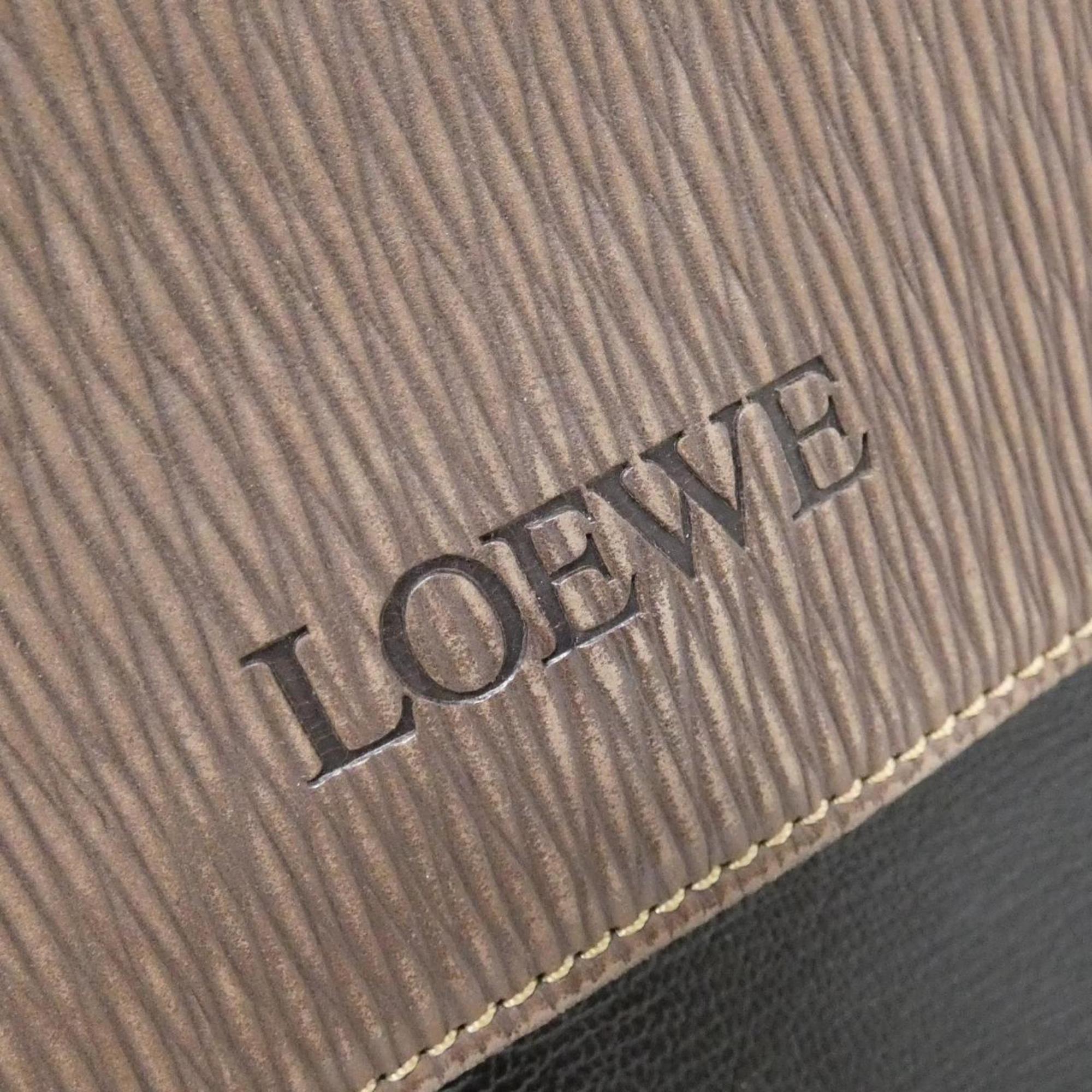 Loewe Black Brown Leather Handbag (Pre-Owned)